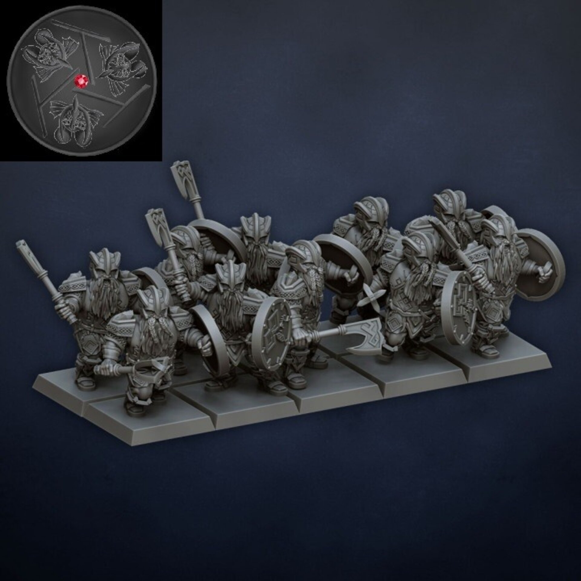 Dwarf Warriors (dragons lake) dwarfs - wargames - resin miniatures - 28 mm - 2
