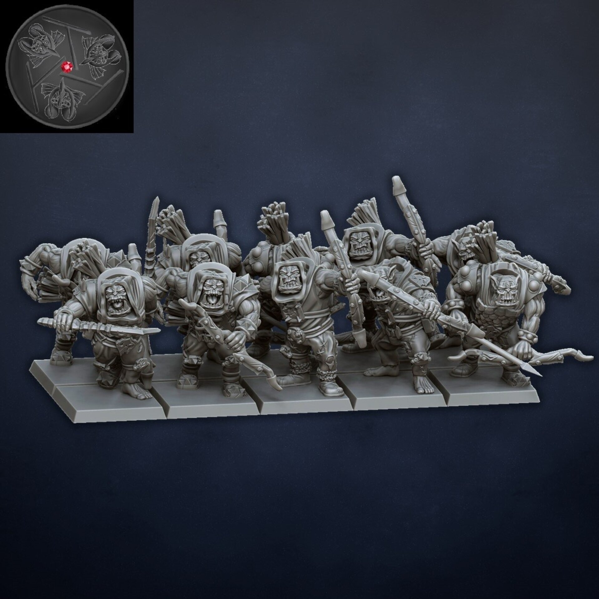 Orcos (dragons lake) orcs & goblins - wargames - resin miniatures - 28 mm - 6