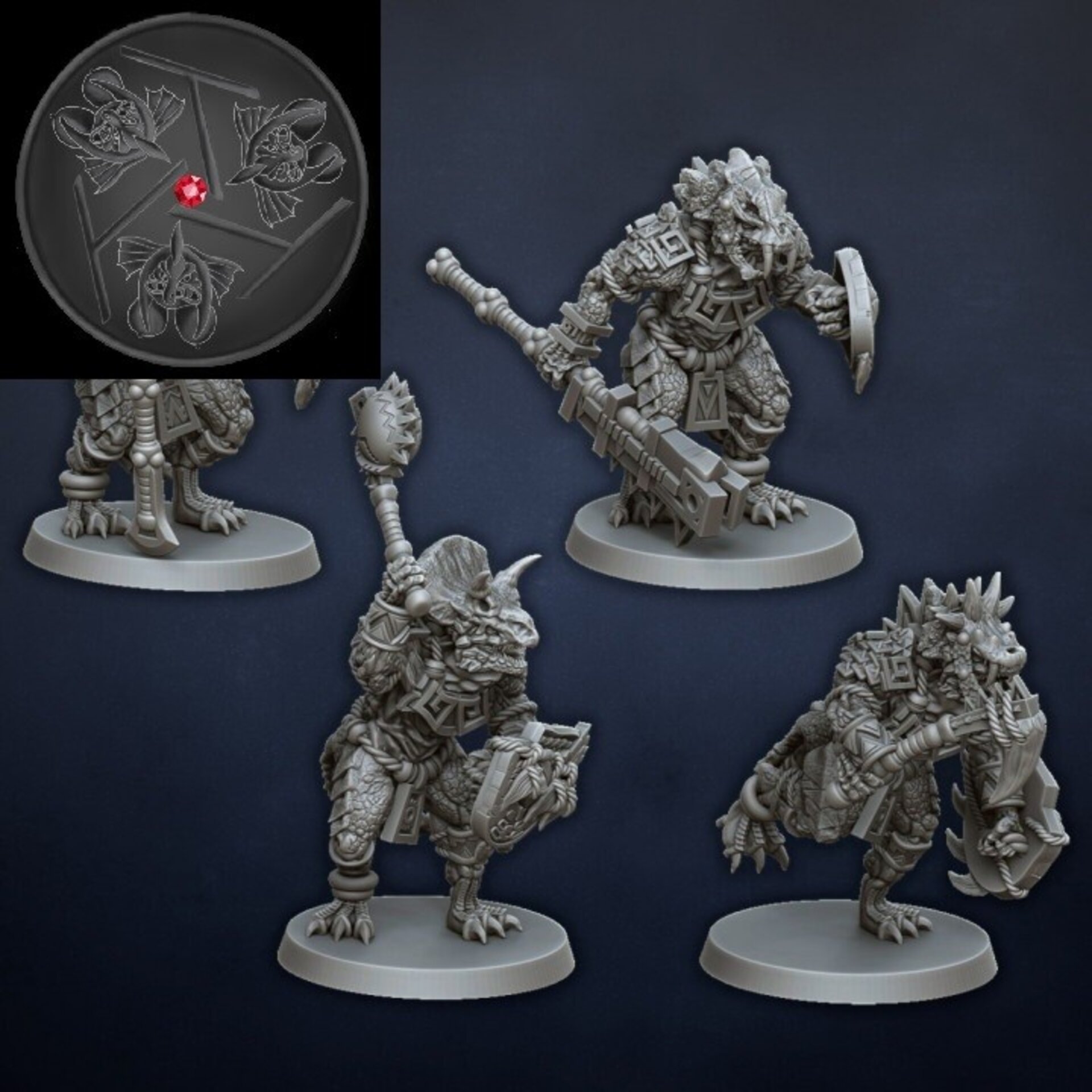 Temple Guard (dragons lake) lizardmen - wargames - resin miniatures - 28 mm - 2