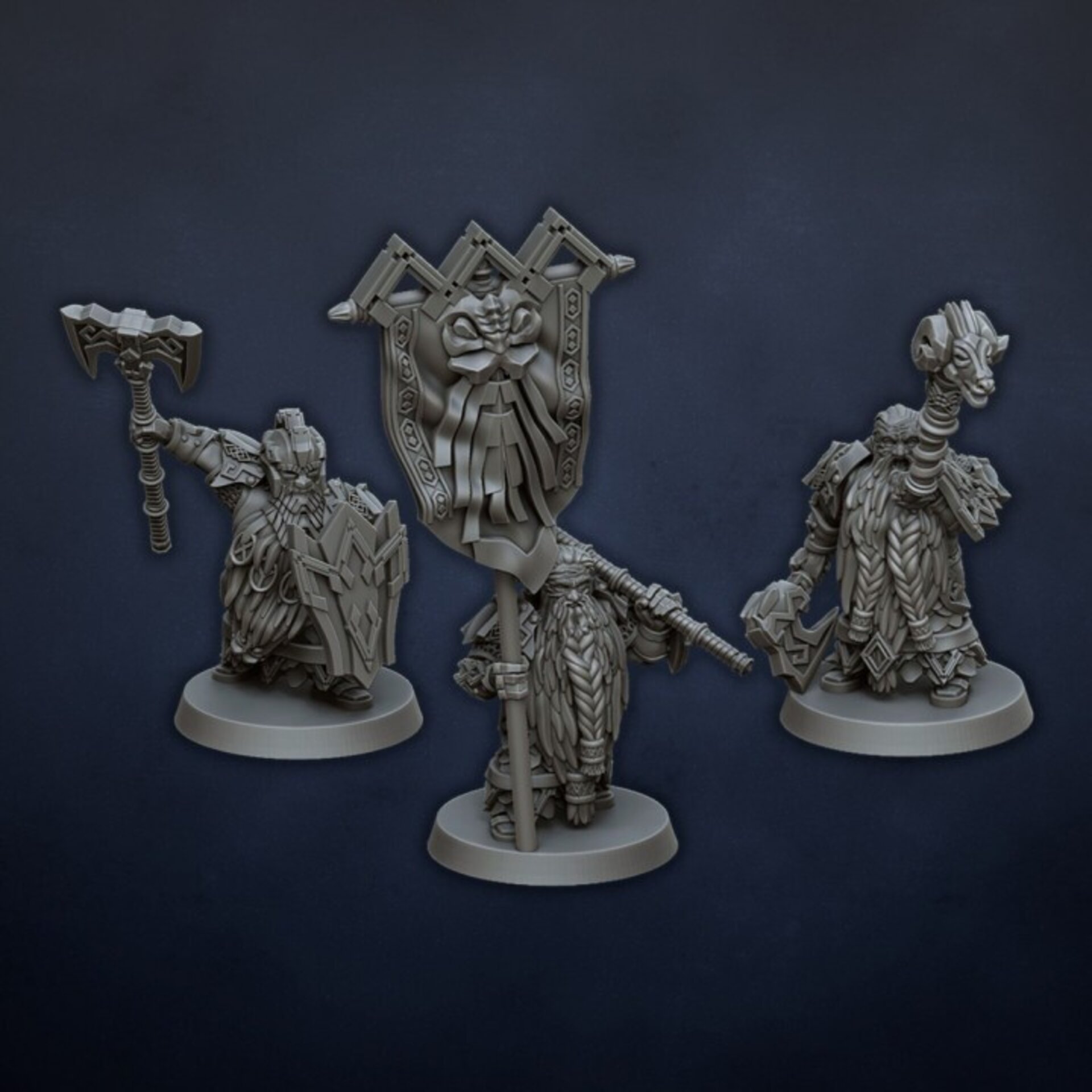 Longbeards (dragons lake) dwarfs - wargames - resin miniatures - 28 mm - 2