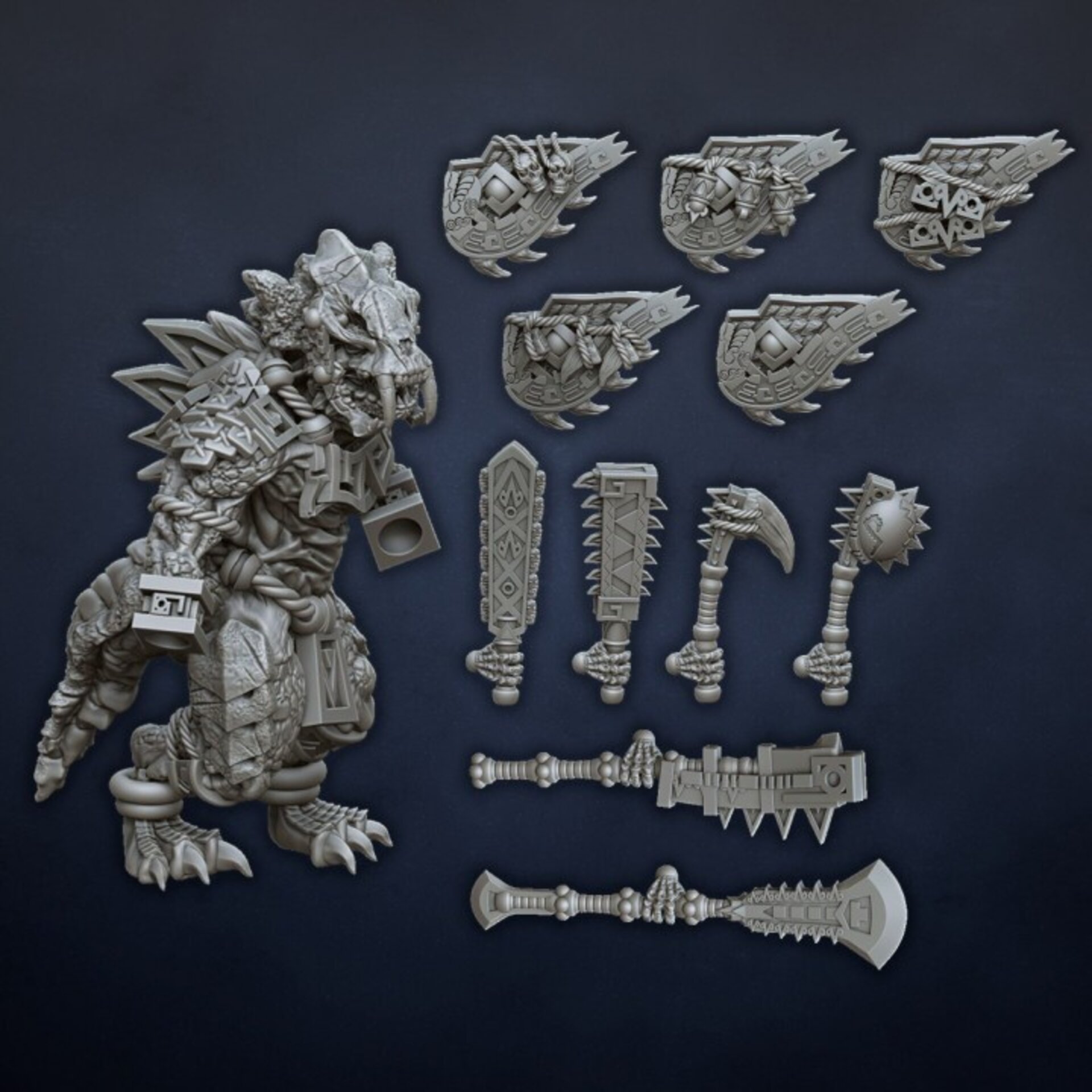 Temple Guard (dragons lake) lizardmen - wargames - resin miniatures - 28 mm - 5