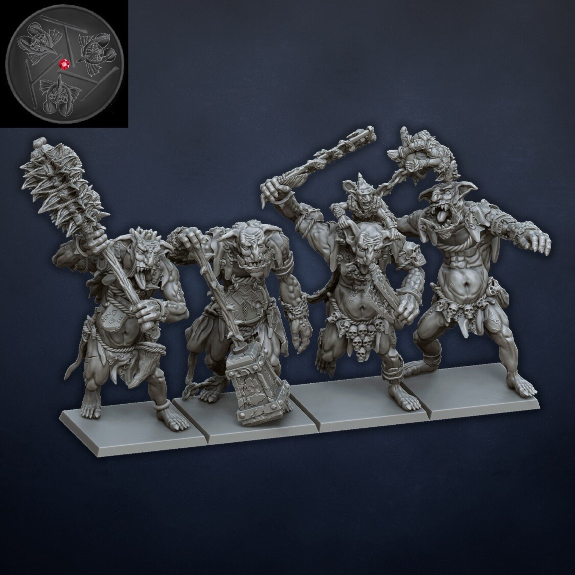 Trolls (dragons lake) orcs & goblins - wargames - resin miniatures - 28 mm - 2