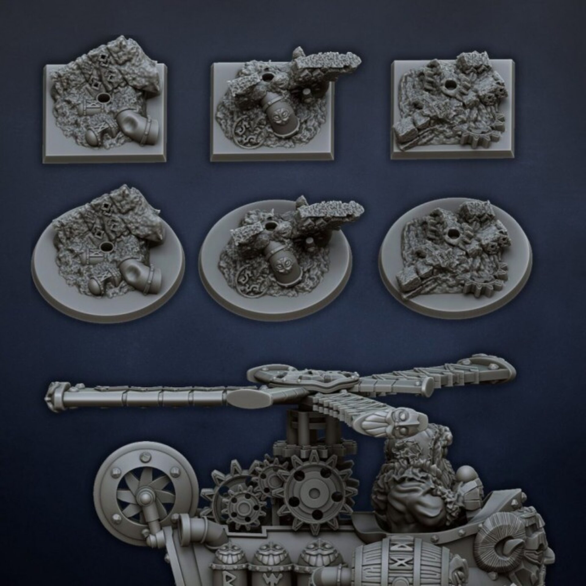 Gyrocopter / Gyrobomber (dragons lake) dwarfs - resin miniatures - 28 mm - 6