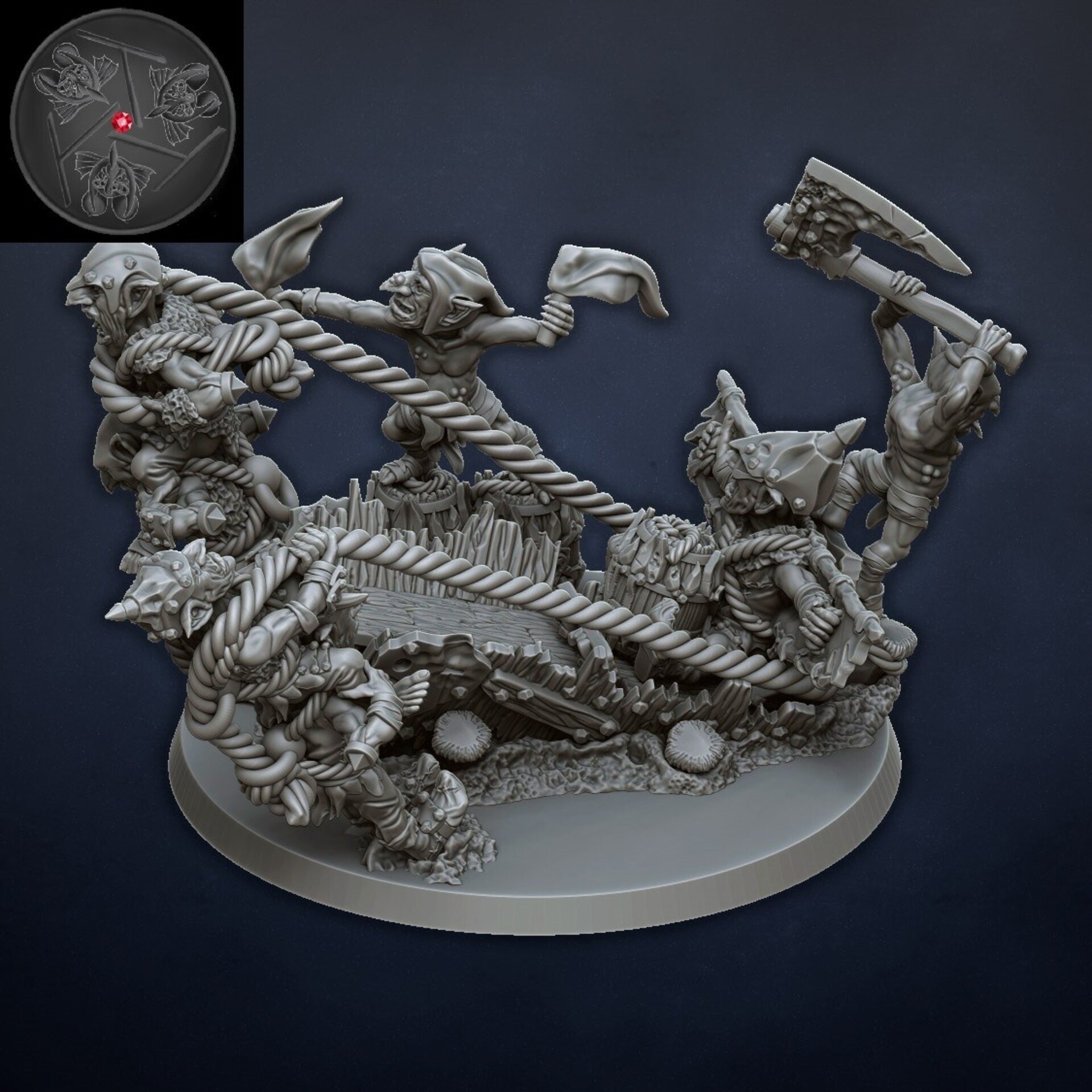 Doom Diver Catapult (dragons lake) orcs & goblins - resin miniatures - 28 mm - 3