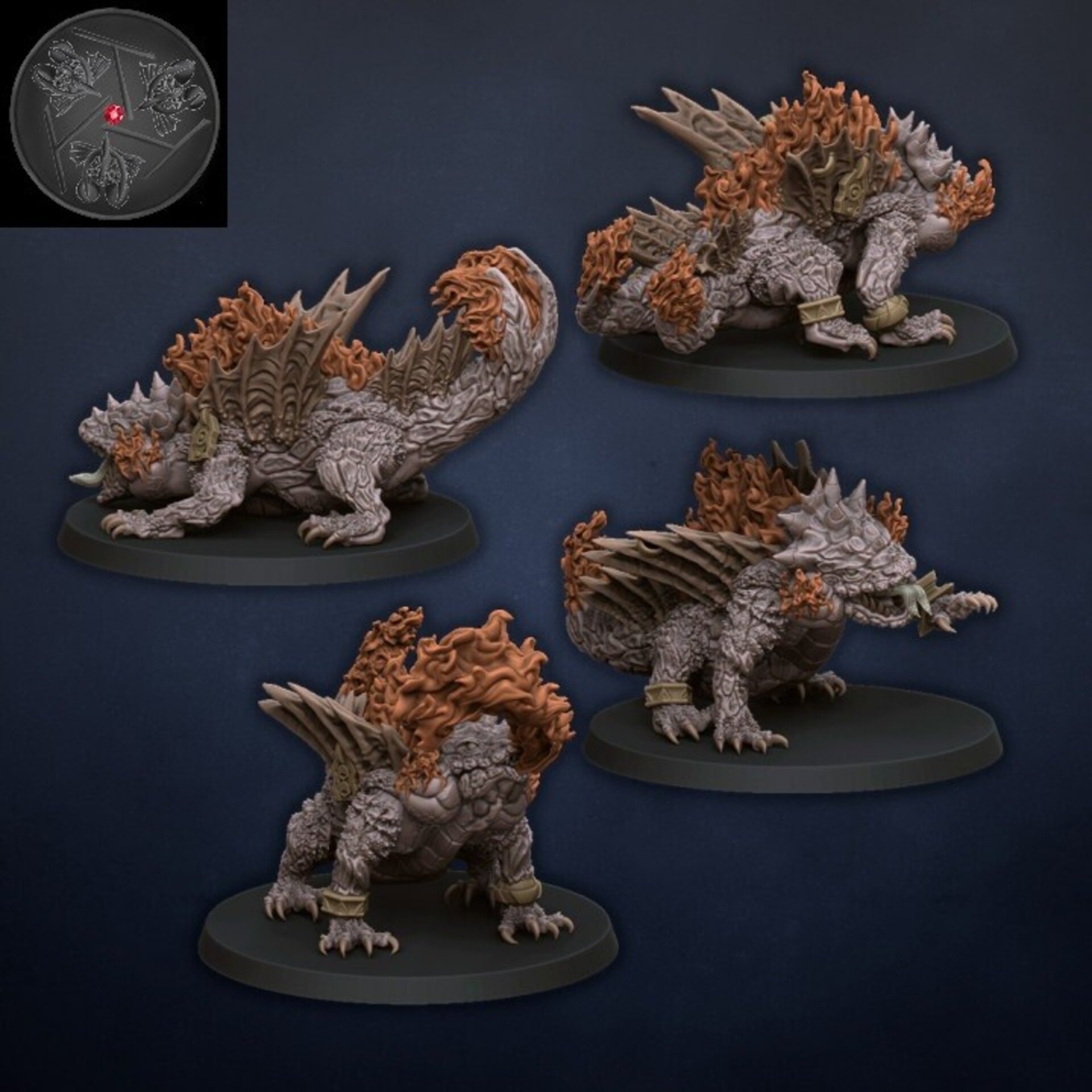 Salamanders (dragons lake) lizardmen - wargames - resin miniatures - 28 mm - 2