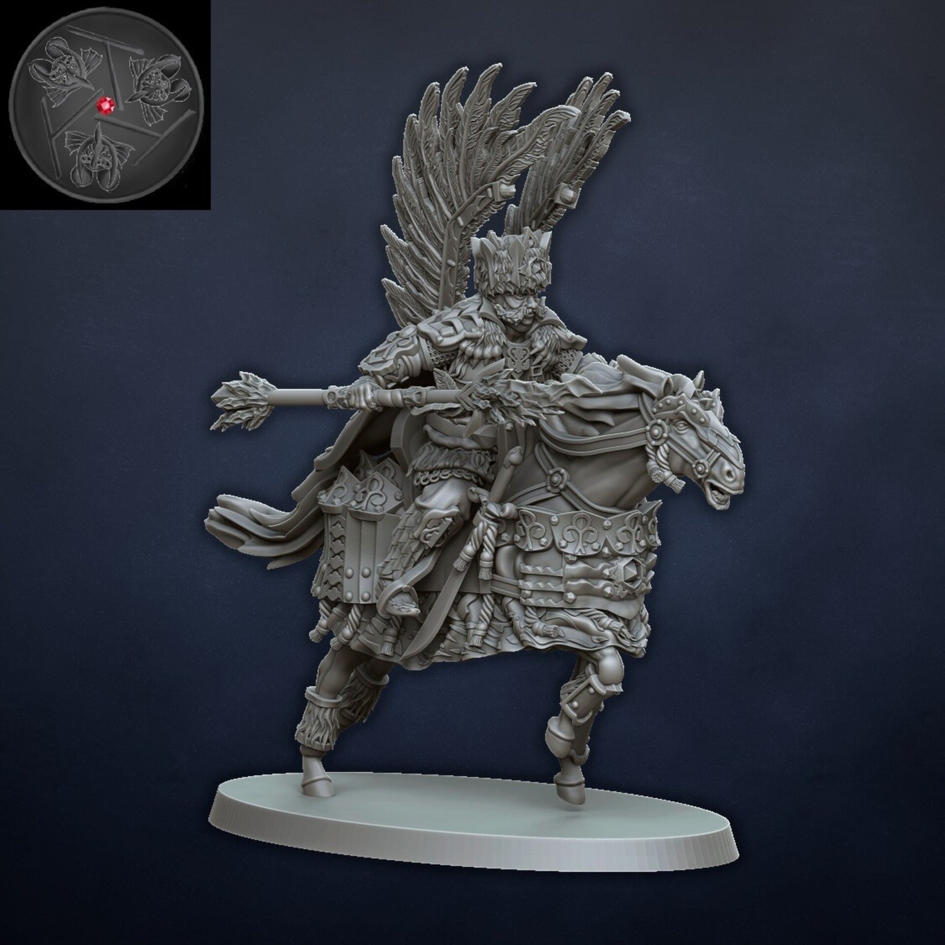 Boyar on horse (dragons lake) kislev - wargames - resin miniatures - 28 mm - 3