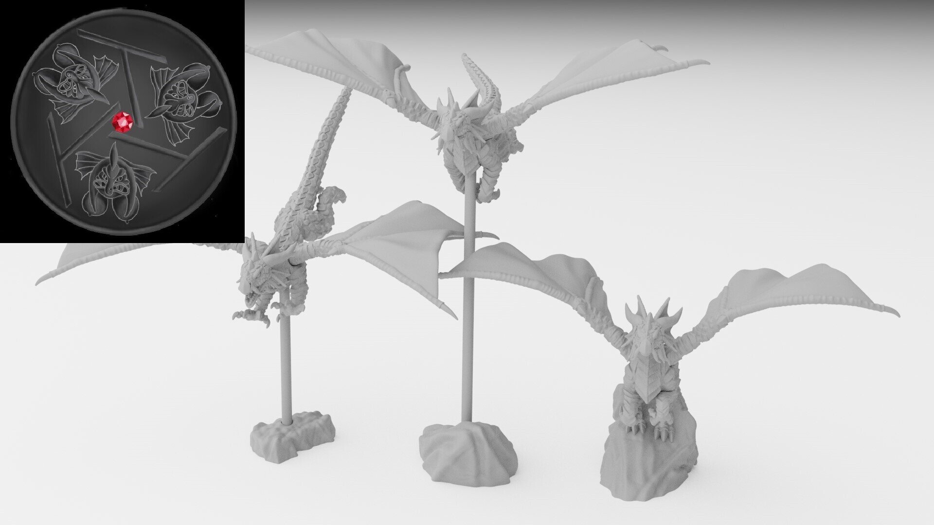 Dragon riders (ilhadiel) high elves - wargames - resin miniatures - 28 mm - 3