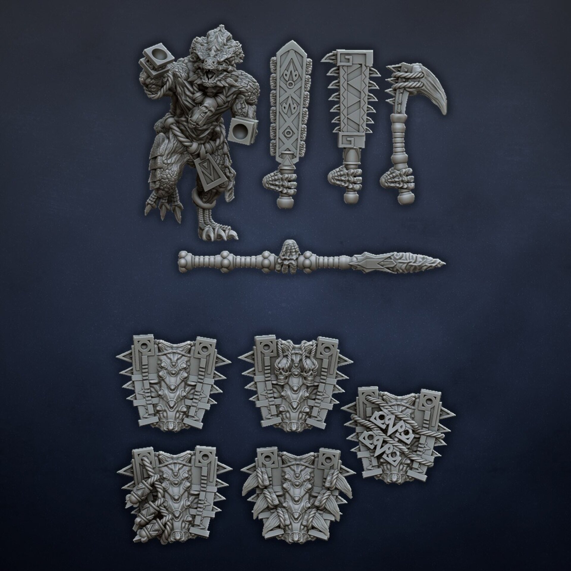 Saurus (dragons lake) lizardmen - wargames - resin miniatures - 28 mm - 9