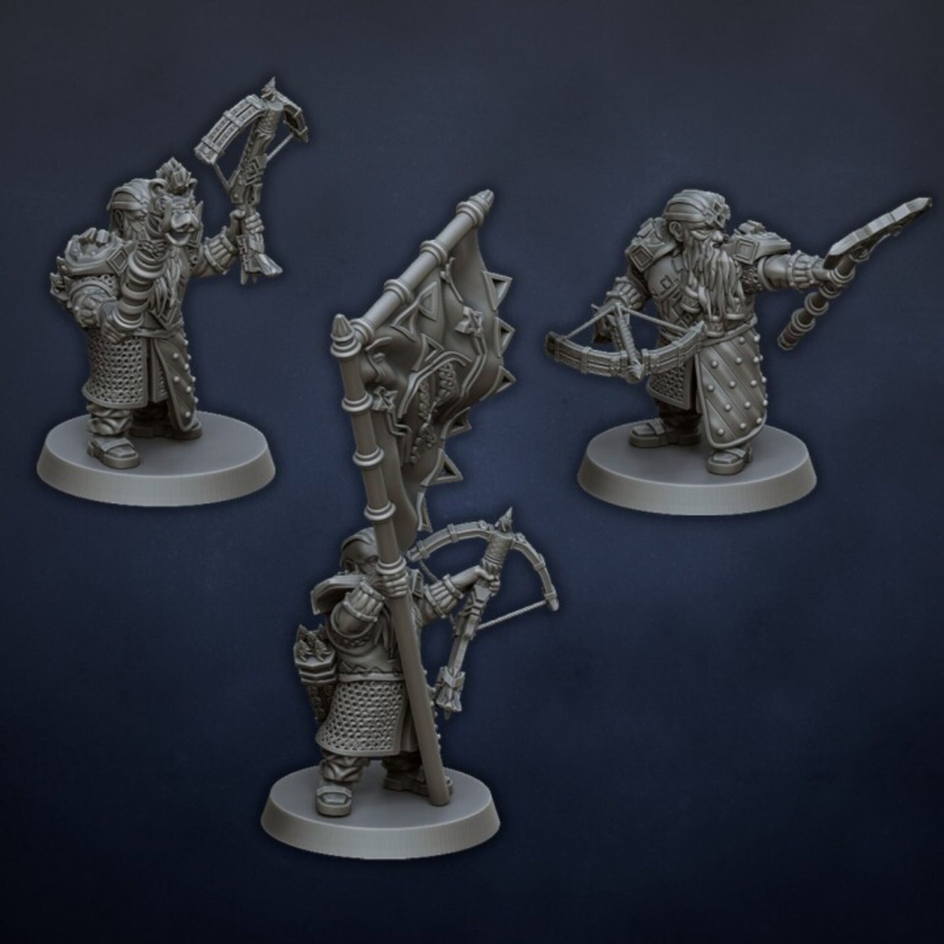 Quarrellers / Thunderers (dragons lake) dwarfs - resin miniatures - 28 mm - 6