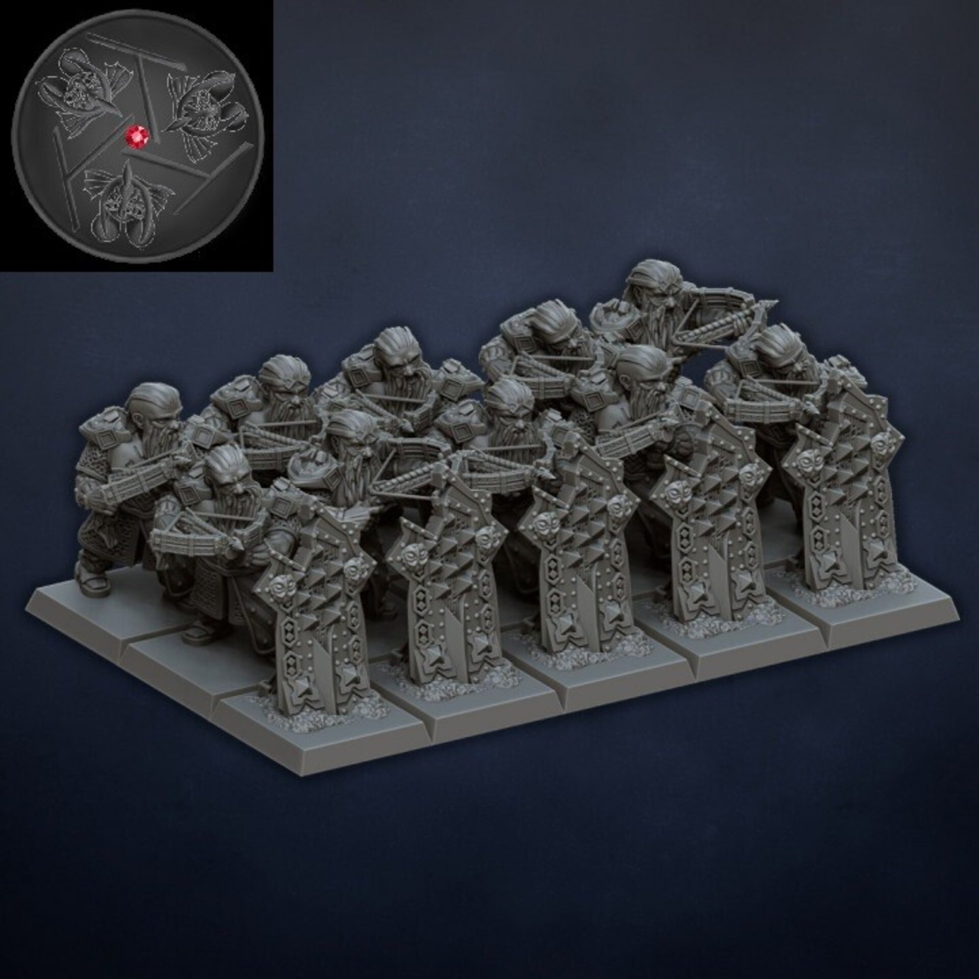 Quarrellers / Thunderers (dragons lake) dwarfs - resin miniatures - 28 mm - 3