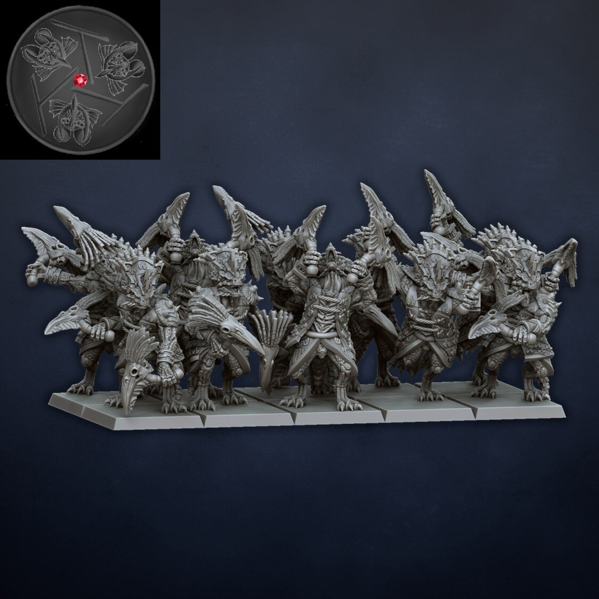 Saurus (dragons lake) lizardmen - wargames - resin miniatures - 28 mm - 7