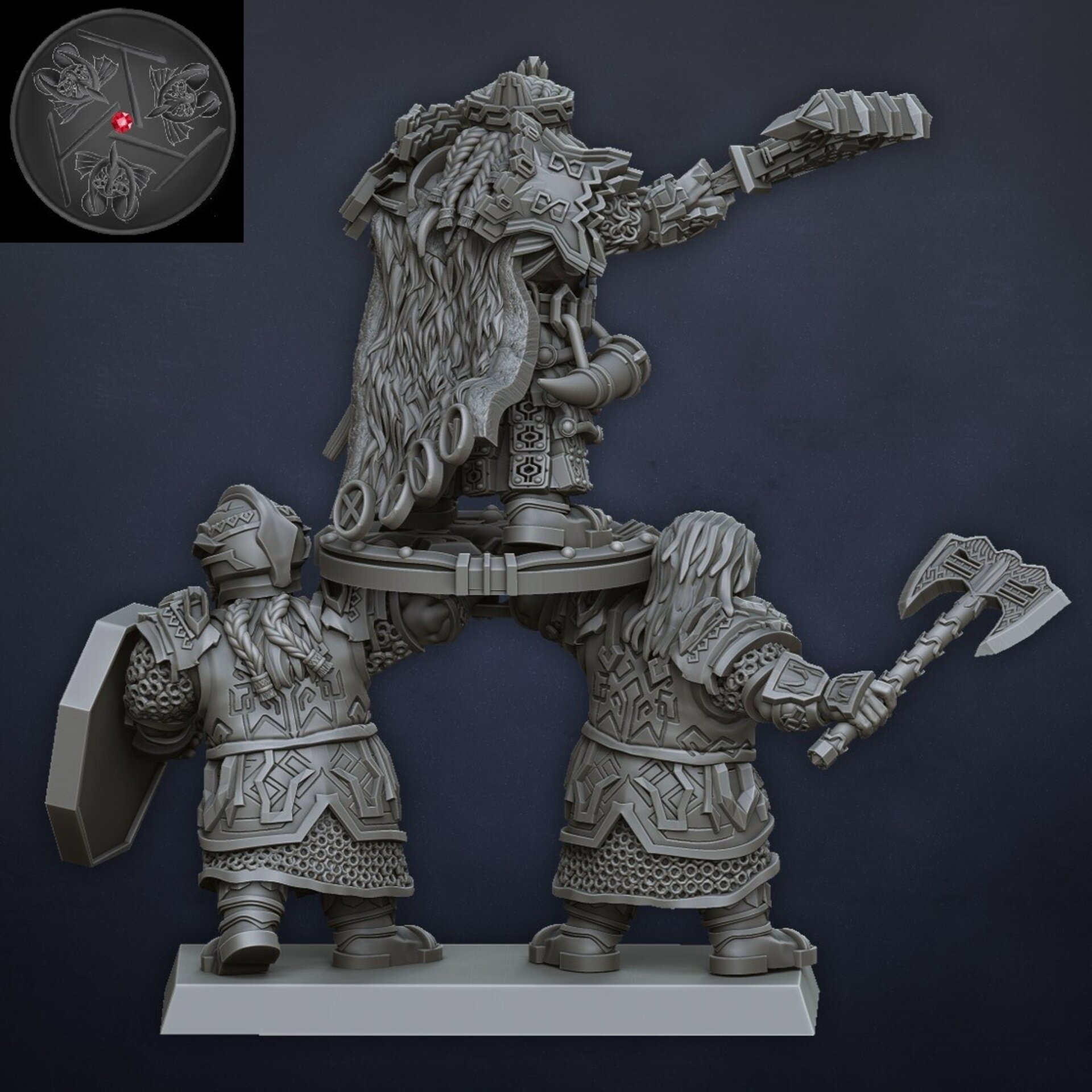 Dwarf Hero (dragons lake) dwarfs - wargames - resin miniatures - 28 mm - 6