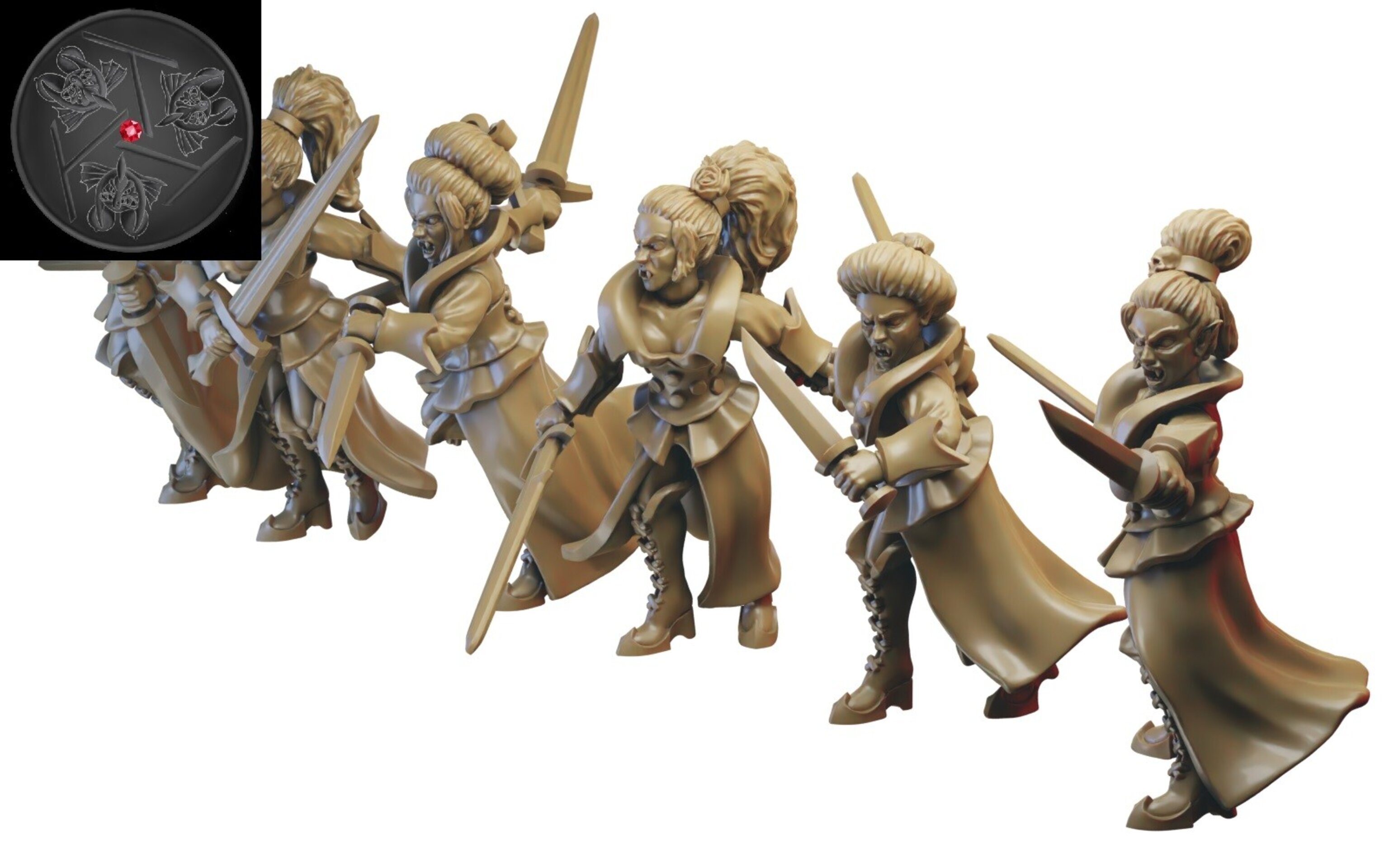 Vampiric Maidens (ilhadiel) vampire counts - resin miniatures - 28 mm - 2