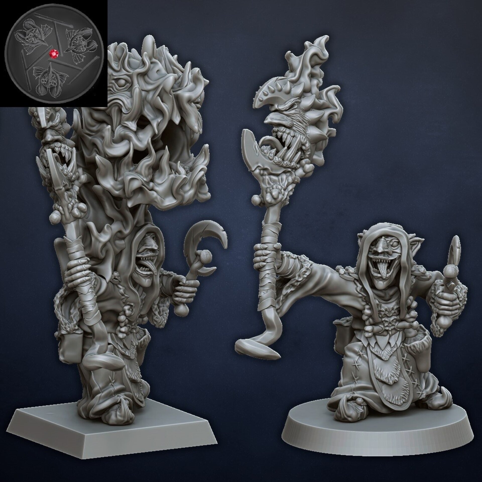 Goblin Shaman on foot (dragons lake) orcs & goblins - resin miniatures - 28 mm - 2