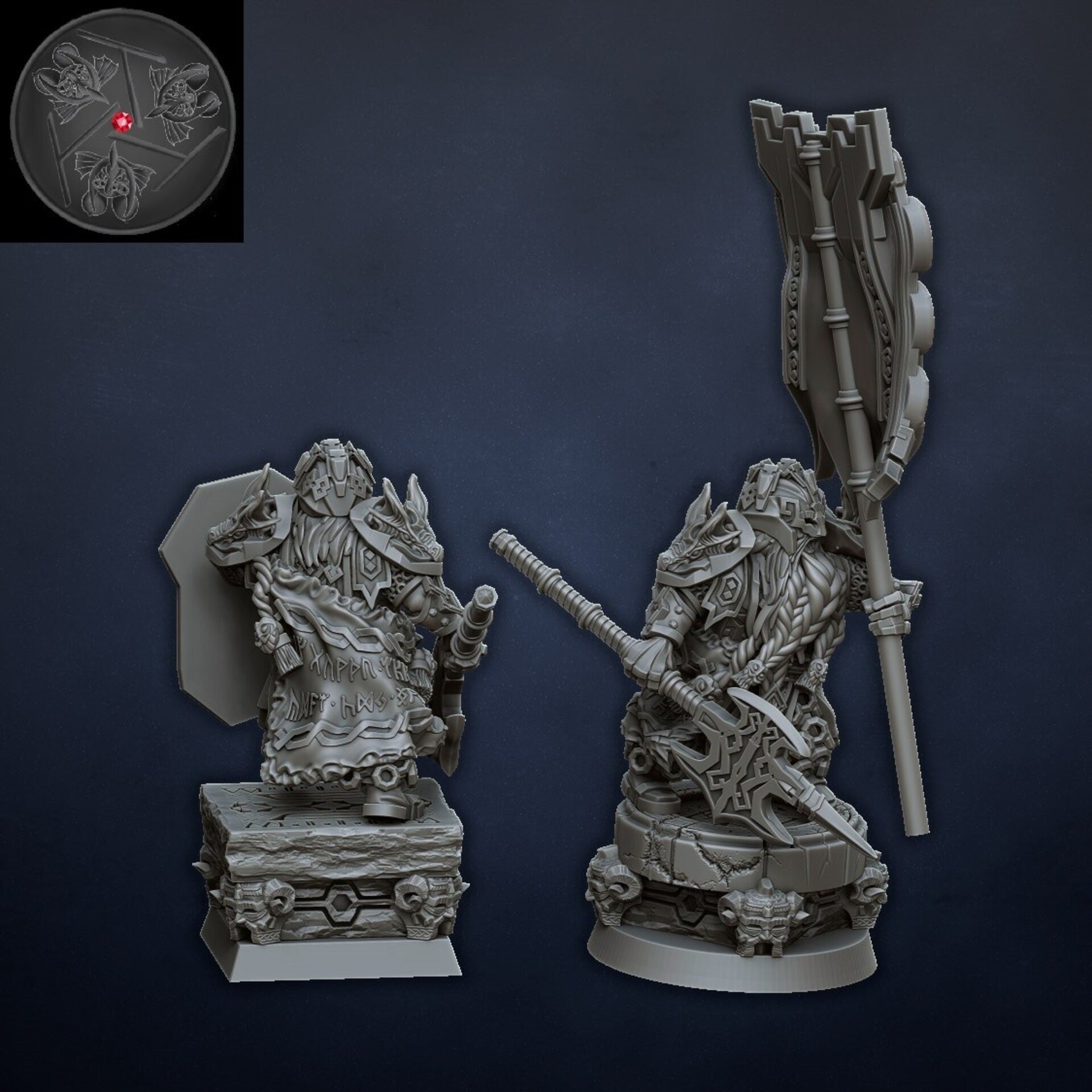 Dwarf Hero (dragons lake) dwarfs - wargames - resin miniatures - 28 mm - 8