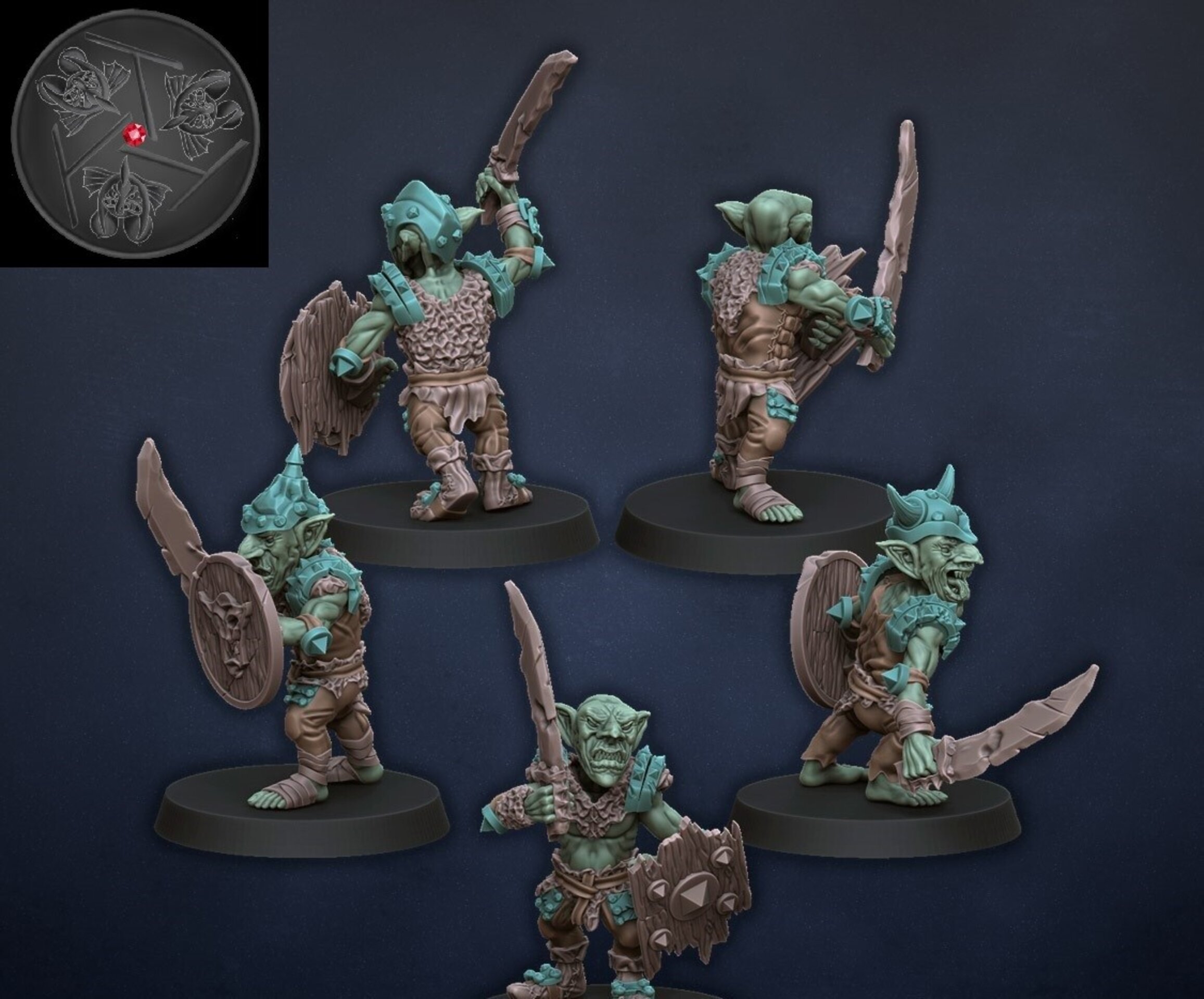 Golbins (dragons lake) orcs & goblins - wargames - resin miniatures - 28 mm - 2