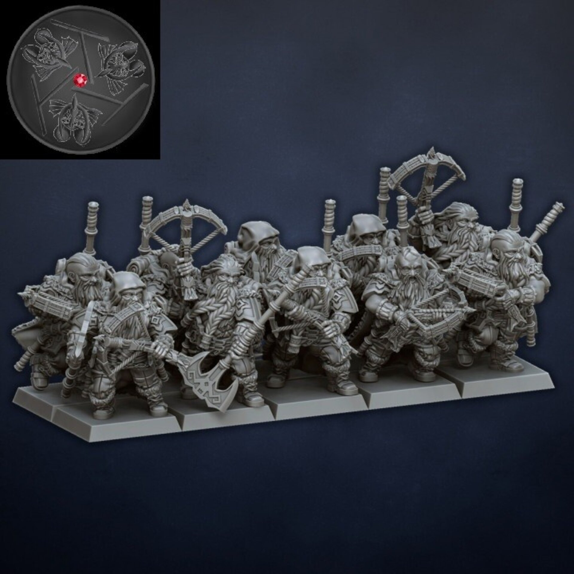 Dwarf Rangers (dragons lake) dwarfs - wargames - resin miniatures - 28 mm - 3