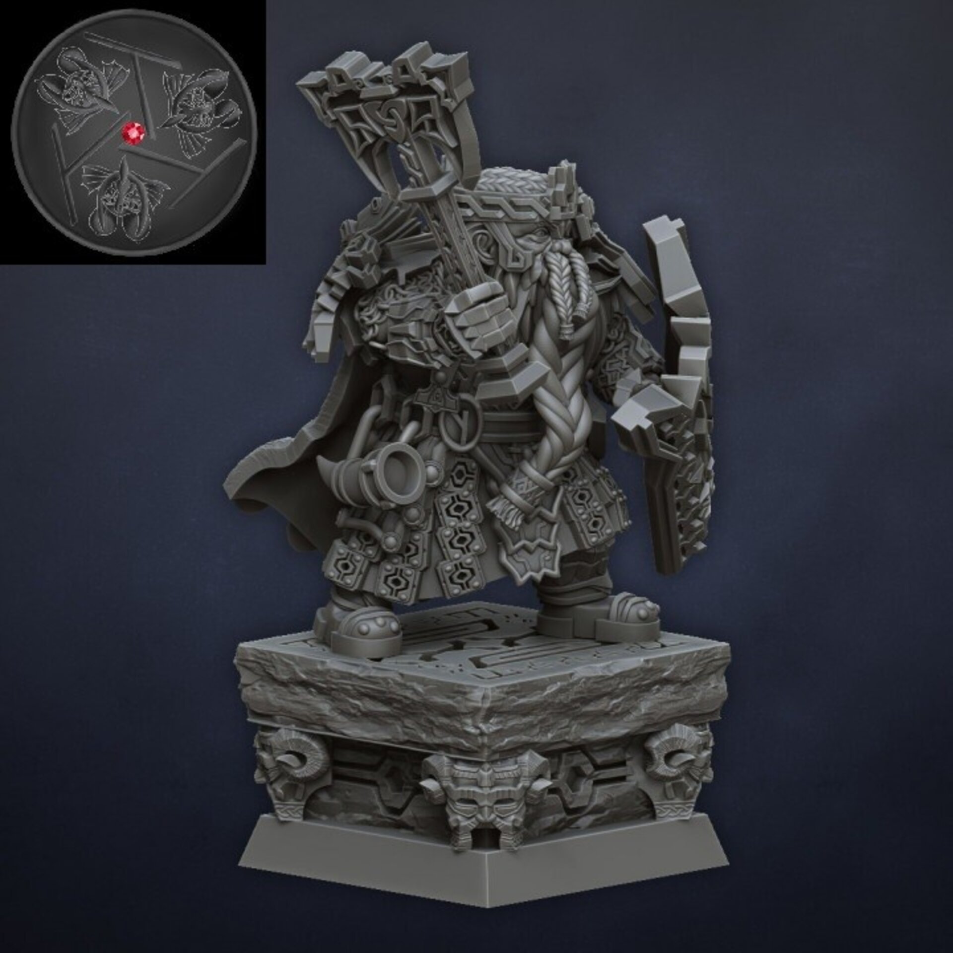 Dwarf Hero (dragons lake) dwarfs - wargames - resin miniatures - 28 mm - 2