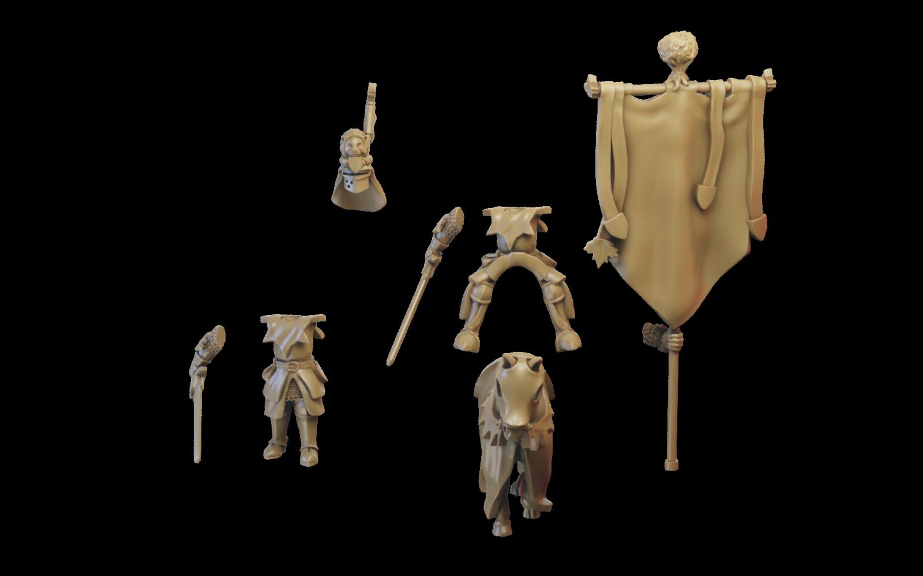 Battle Standard Bearer (ilhadiel) bretonnia - wargames - resin miniatures - 28 m - 3