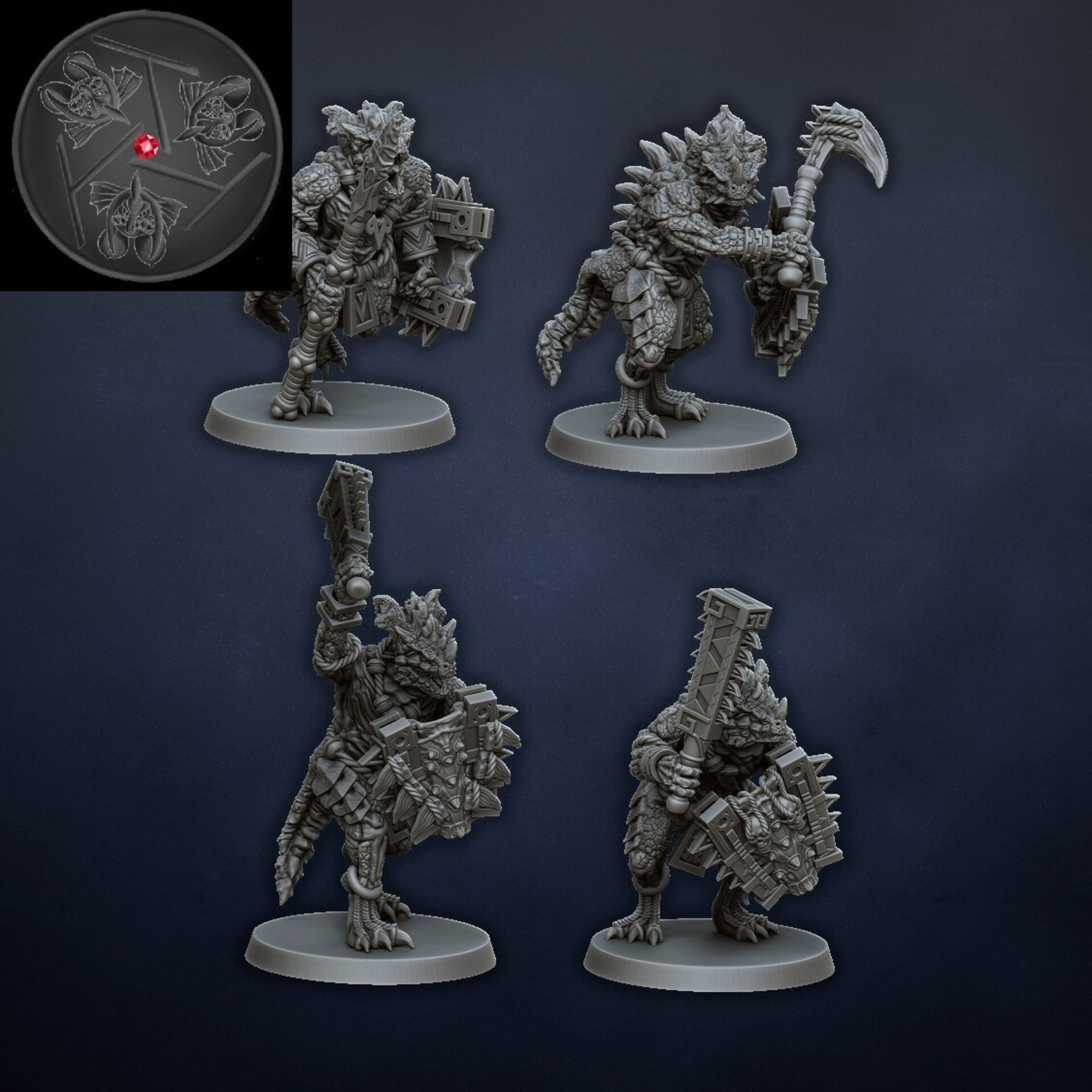 Saurus (dragons lake) lizardmen - wargames - resin miniatures - 28 mm - 2