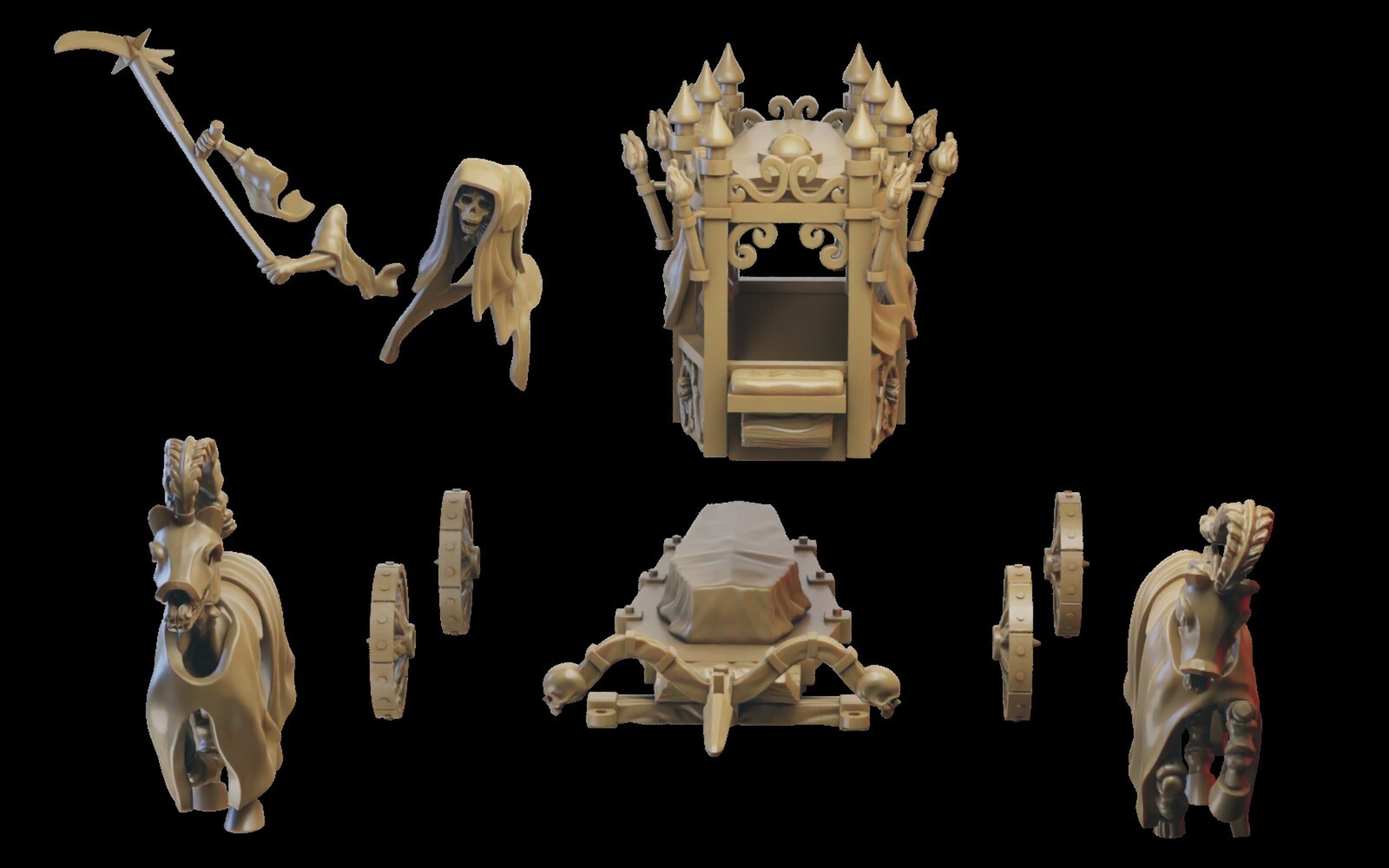 Black Coaches (ilhadiel) vampire counts - wargames - resin miniatures - 28 mm - 3