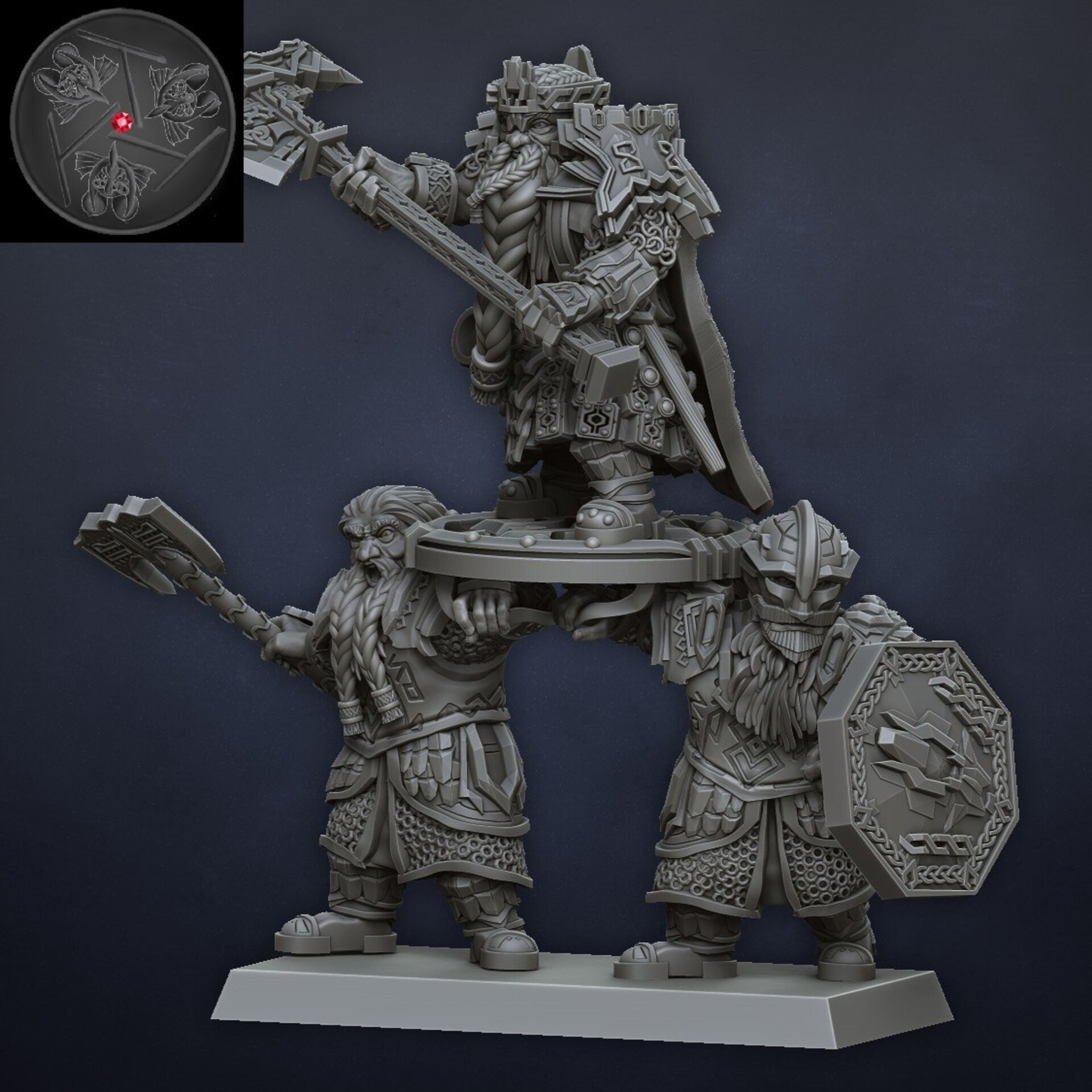 Dwarf Hero (dragons lake) dwarfs - wargames - resin miniatures - 28 mm - 5