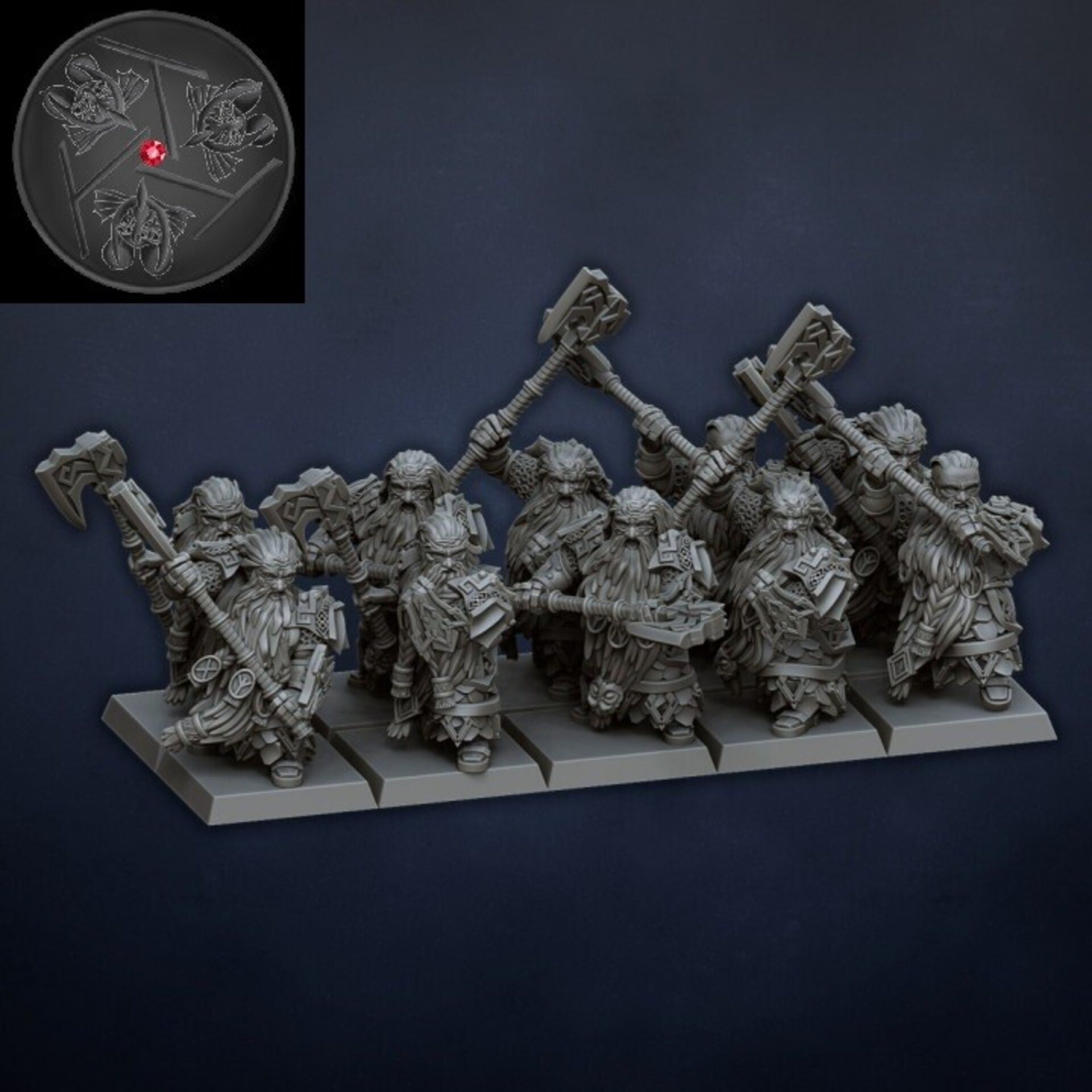 Longbeards (dragons lake) dwarfs - wargames - resin miniatures - 28 mm - 1