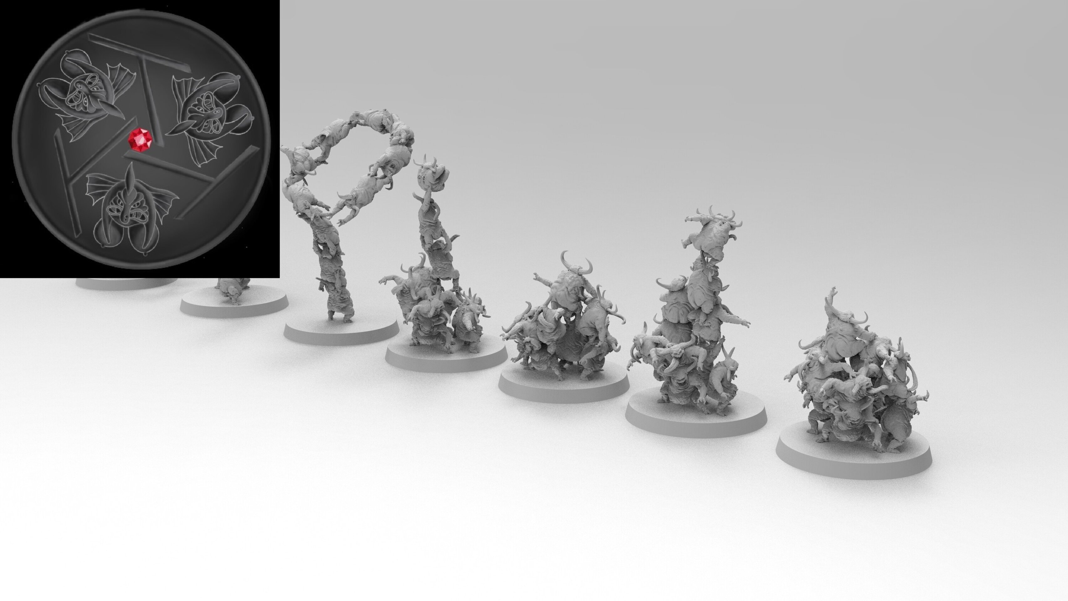 Nurgletes (emang) chaos daemons - wargames - resin miniatures - 28 mm - 4