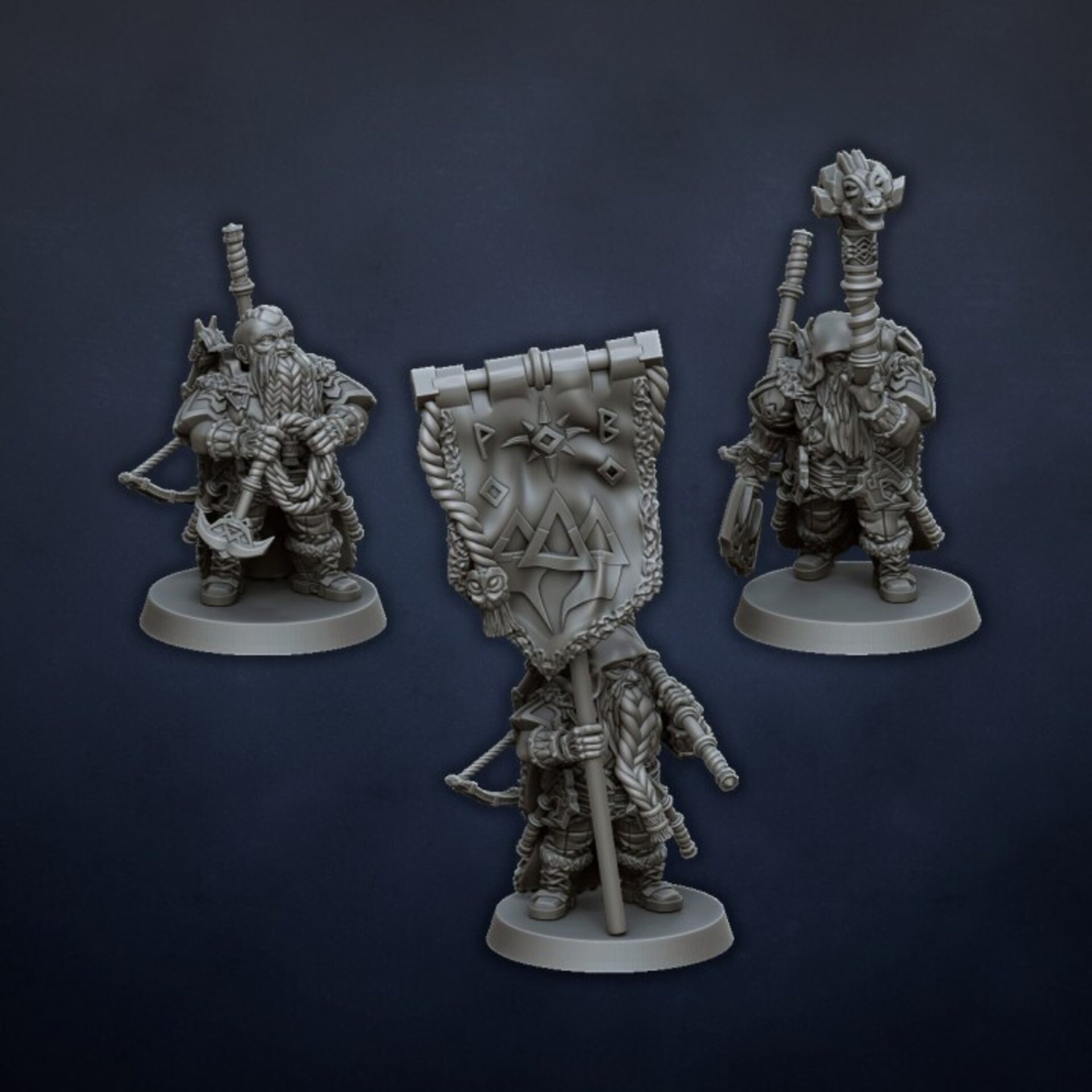 Dwarf Rangers (dragons lake) dwarfs - wargames - resin miniatures - 28 mm - 5