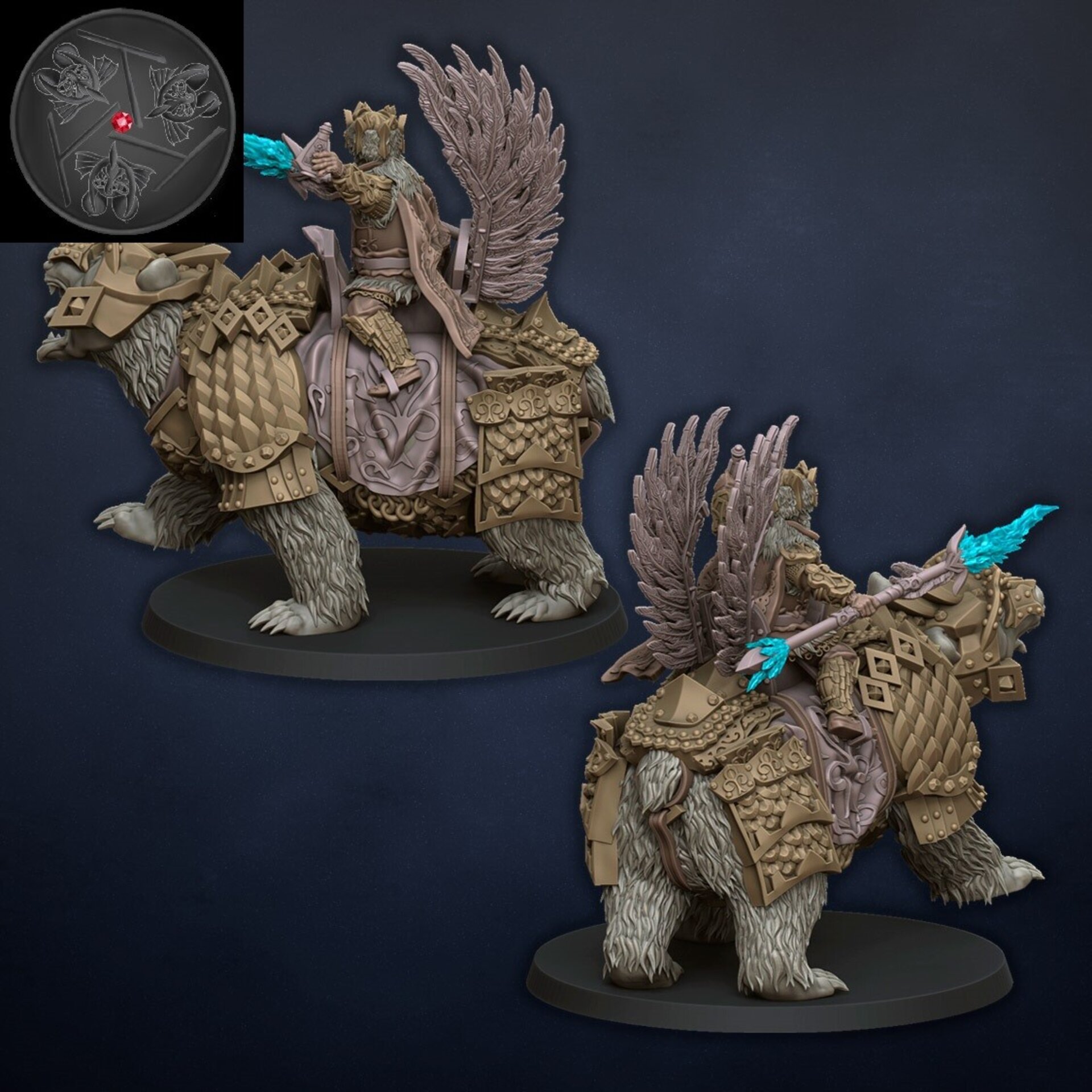 Boyar on bear (dragons lake) kislev - wargames - resin miniatures - 28 mm - 2