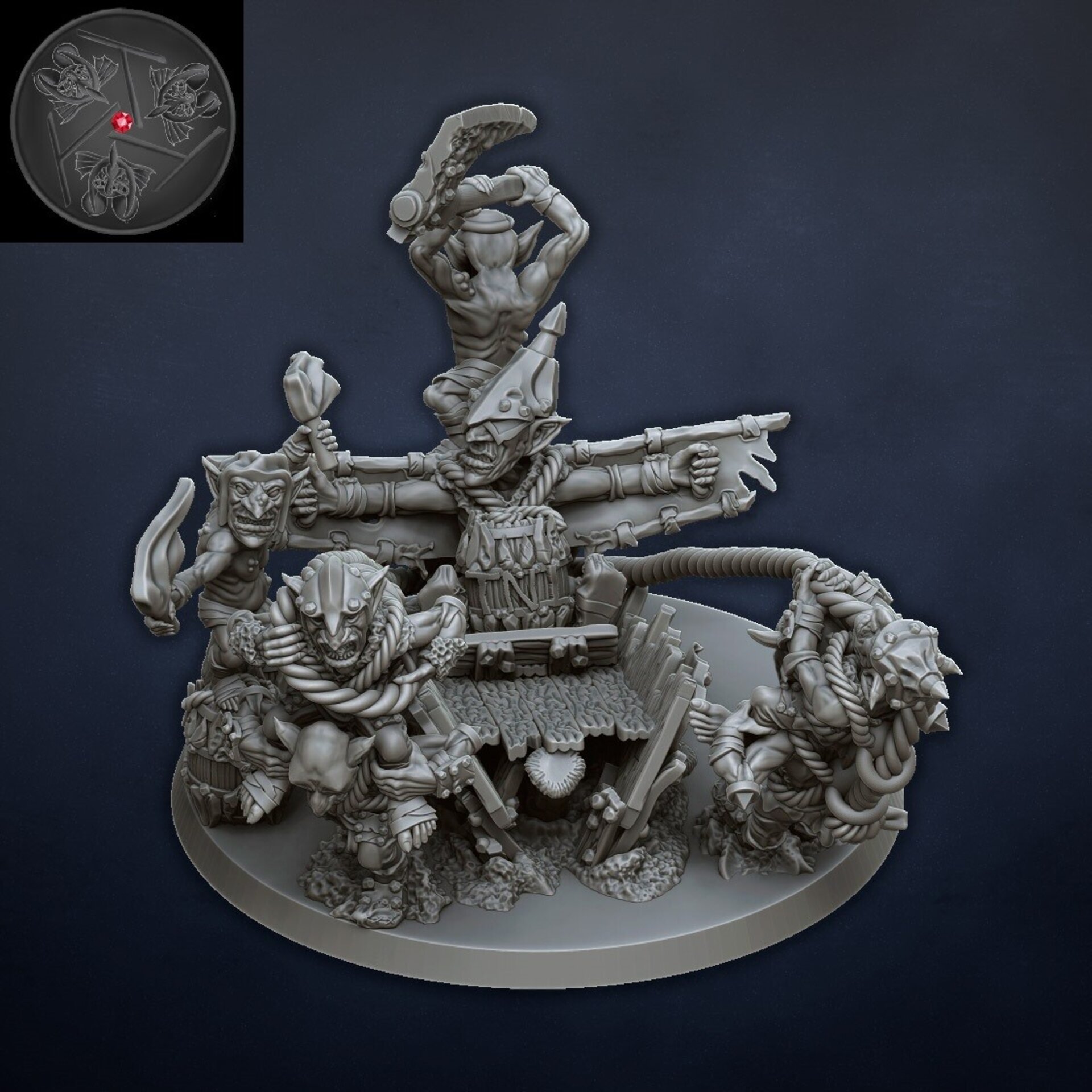 Doom Diver Catapult (dragons lake) orcs & goblins - resin miniatures - 28 mm - 2