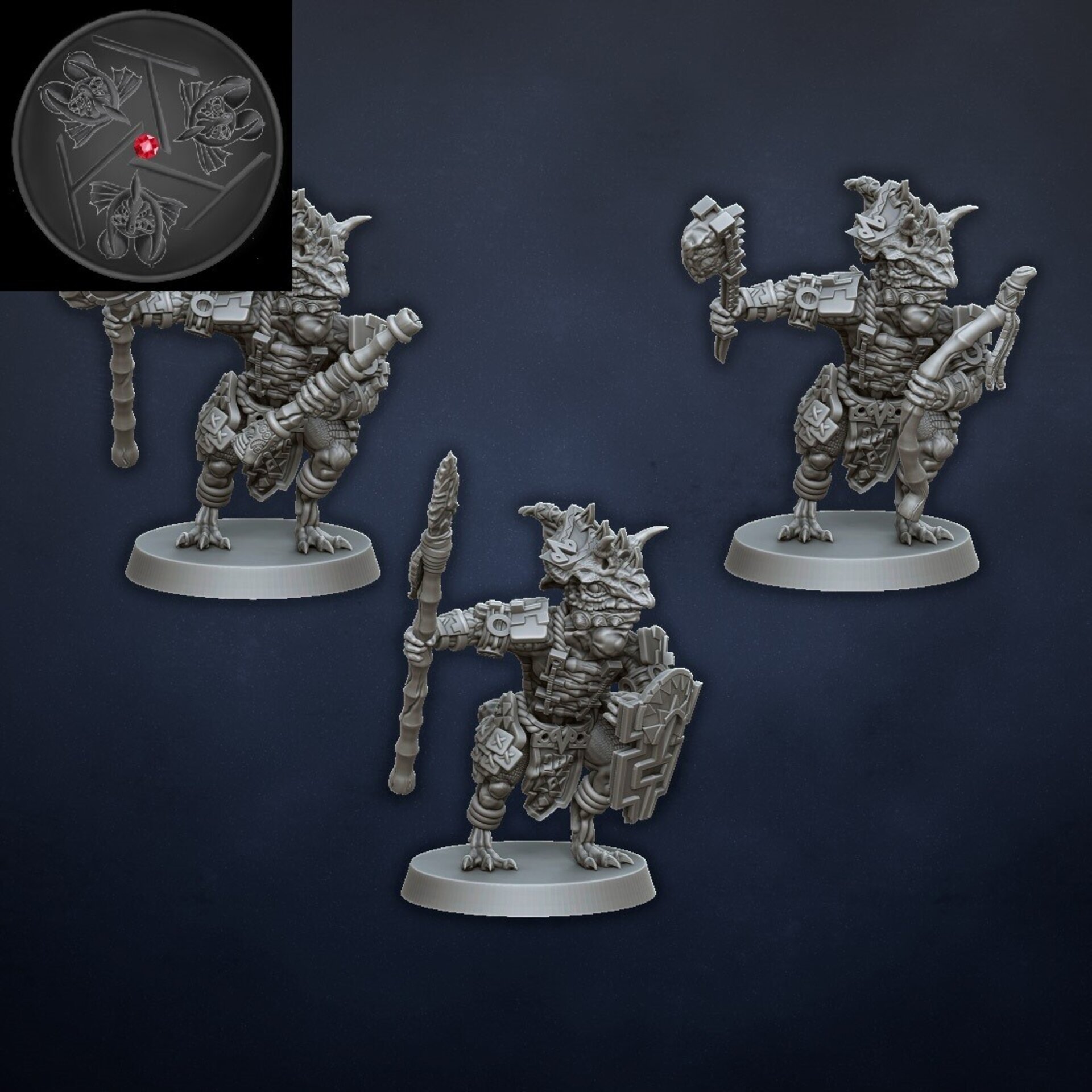 Skink Hero on foot (dragons lake) lizardmen - resin miniatures - 28 mm - 2