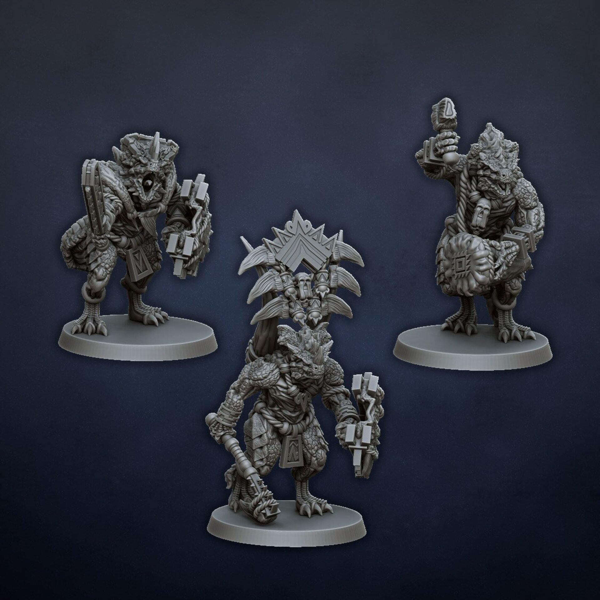 Saurus (dragons lake) lizardmen - wargames - resin miniatures - 28 mm - 8