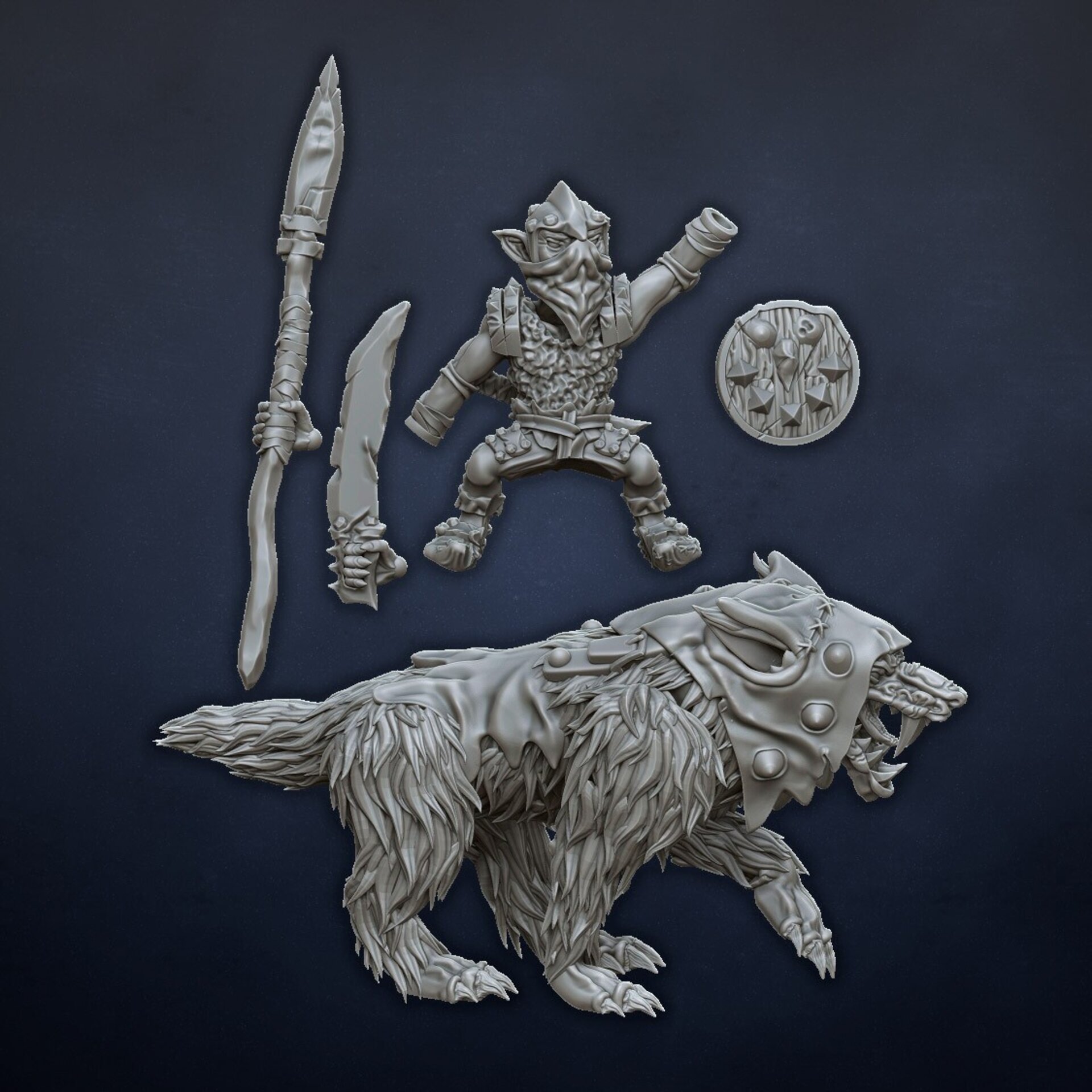 Goblin Wolf Riders (dragons lake) orcs & goblins - resin miniatures - 28 mm - 6