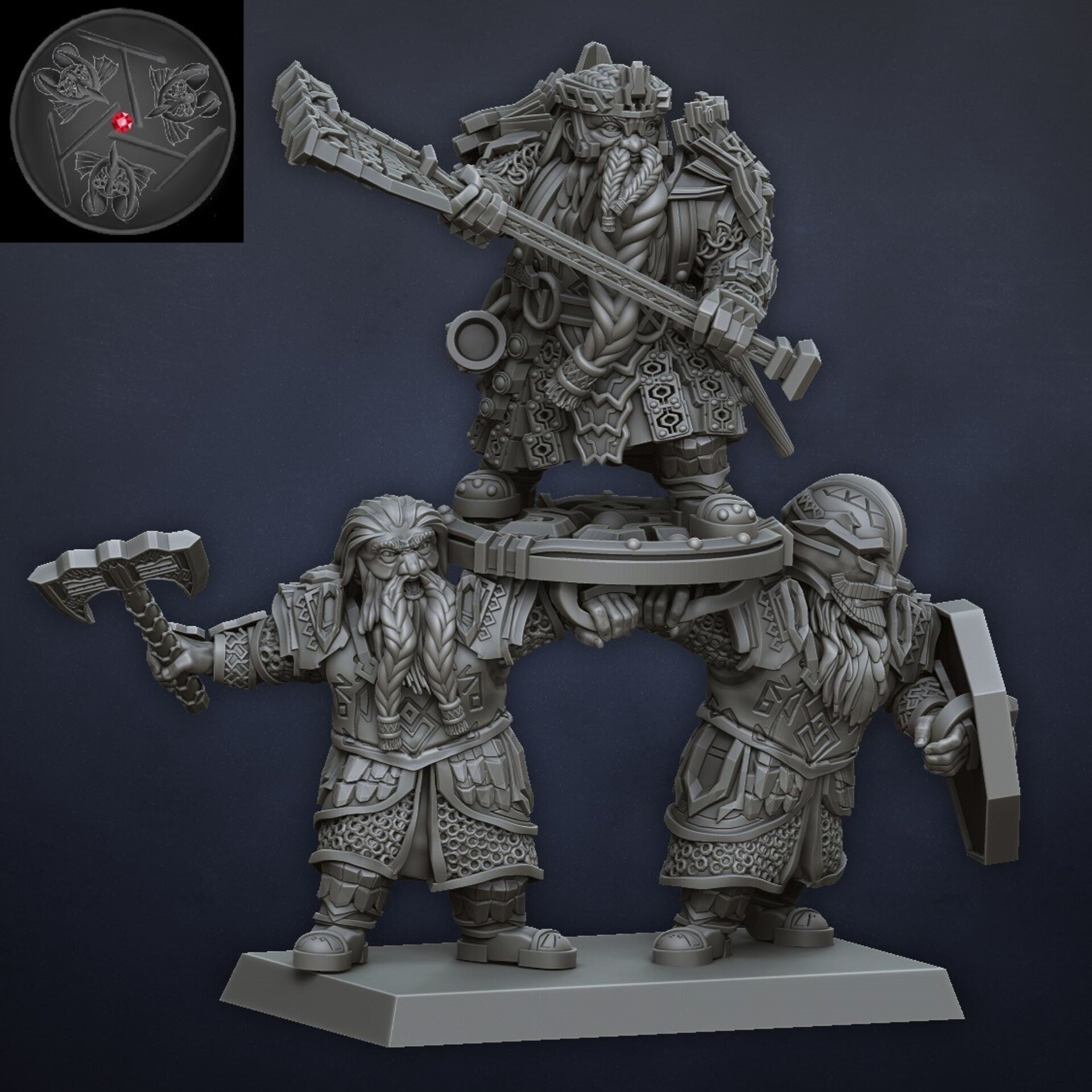 Dwarf Hero (dragons lake) dwarfs - wargames - resin miniatures - 28 mm - 4