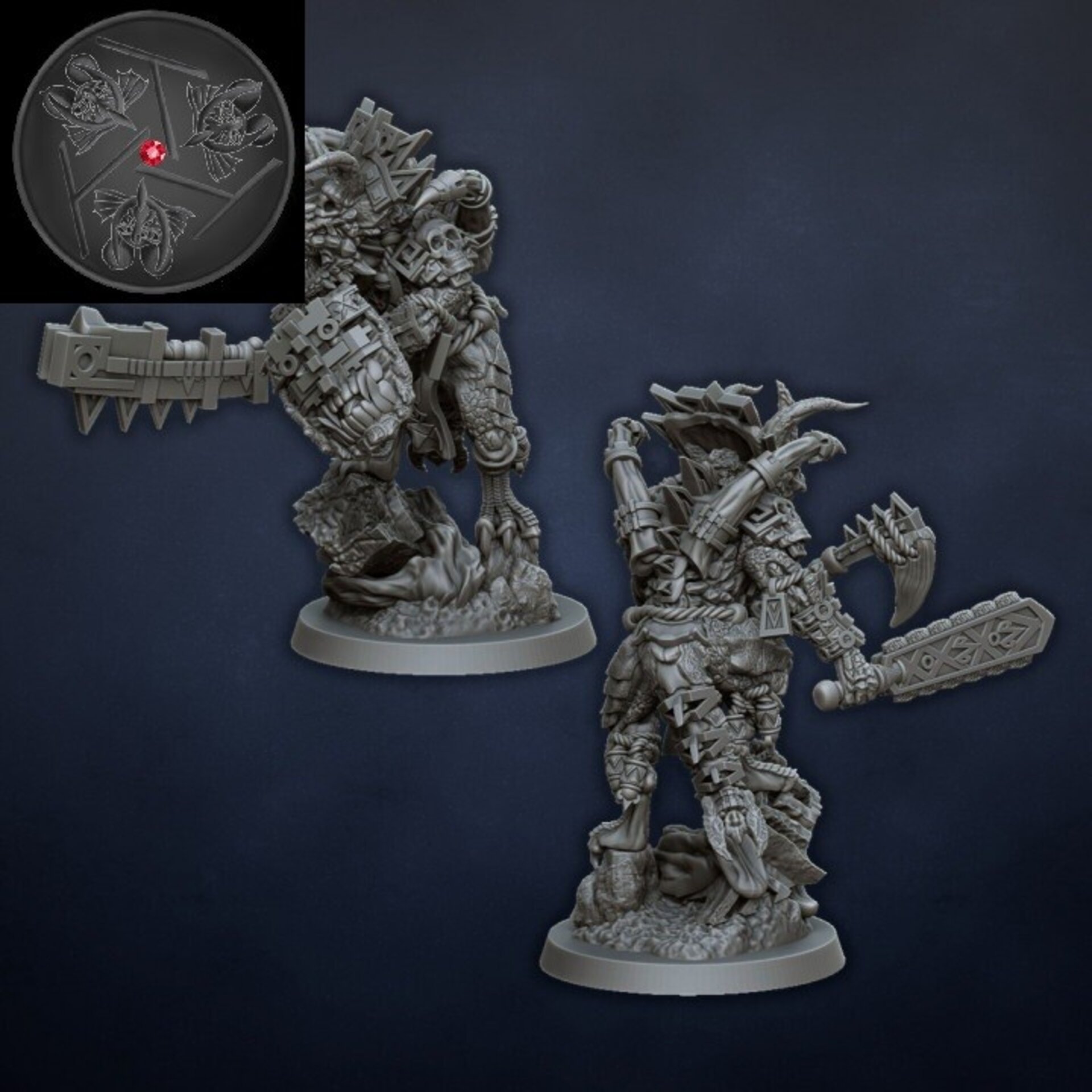 Saurus Hero on foot (dragons lake) lizardmen - resin miniatures - 28 mm - 2