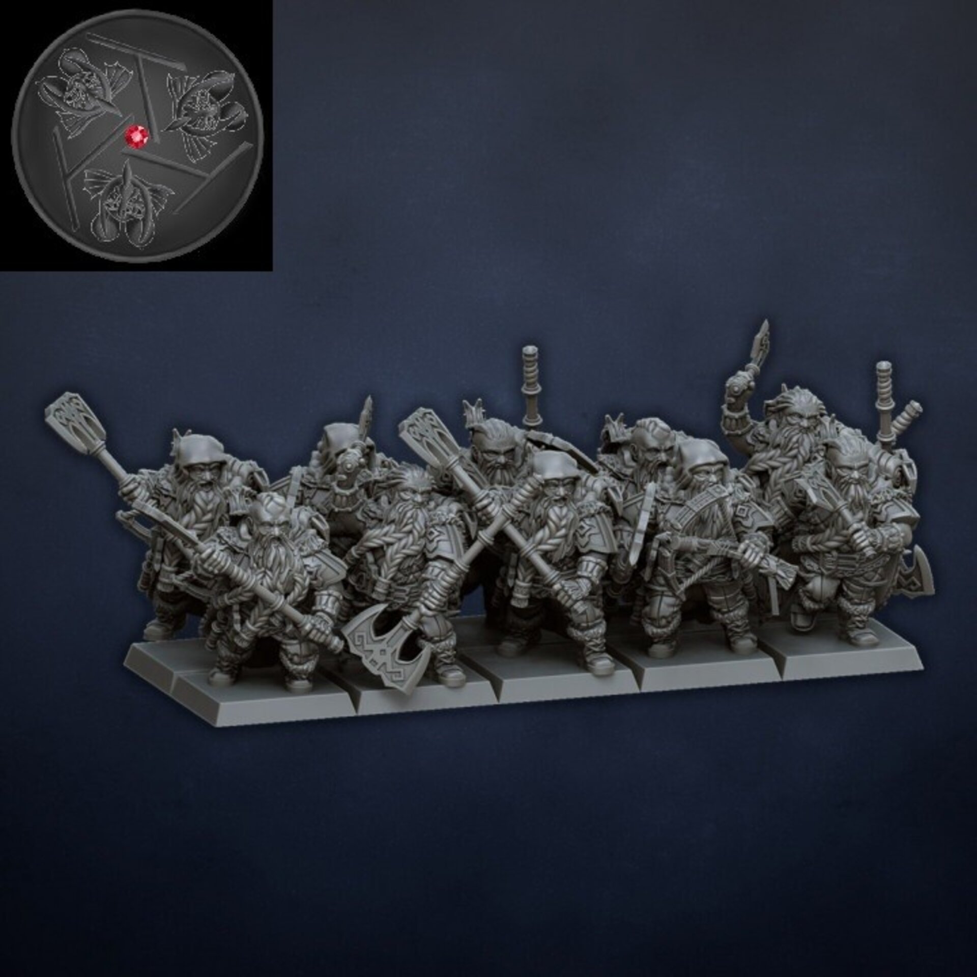 Dwarf Rangers (dragons lake) dwarfs - wargames - resin miniatures - 28 mm - 2