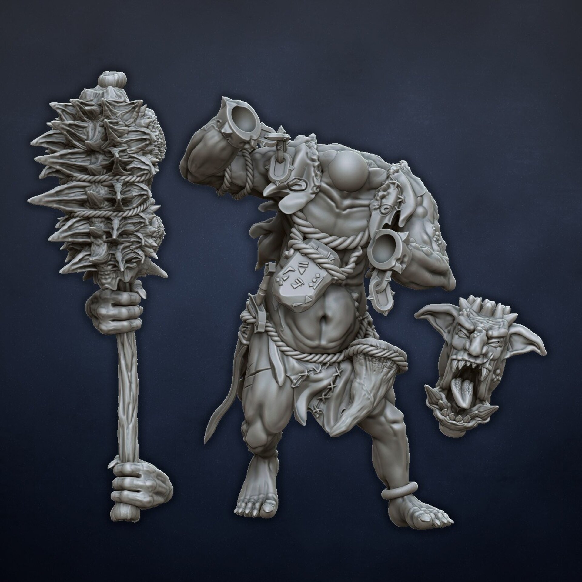 Trolls (dragons lake) orcs & goblins - wargames - resin miniatures - 28 mm - 3