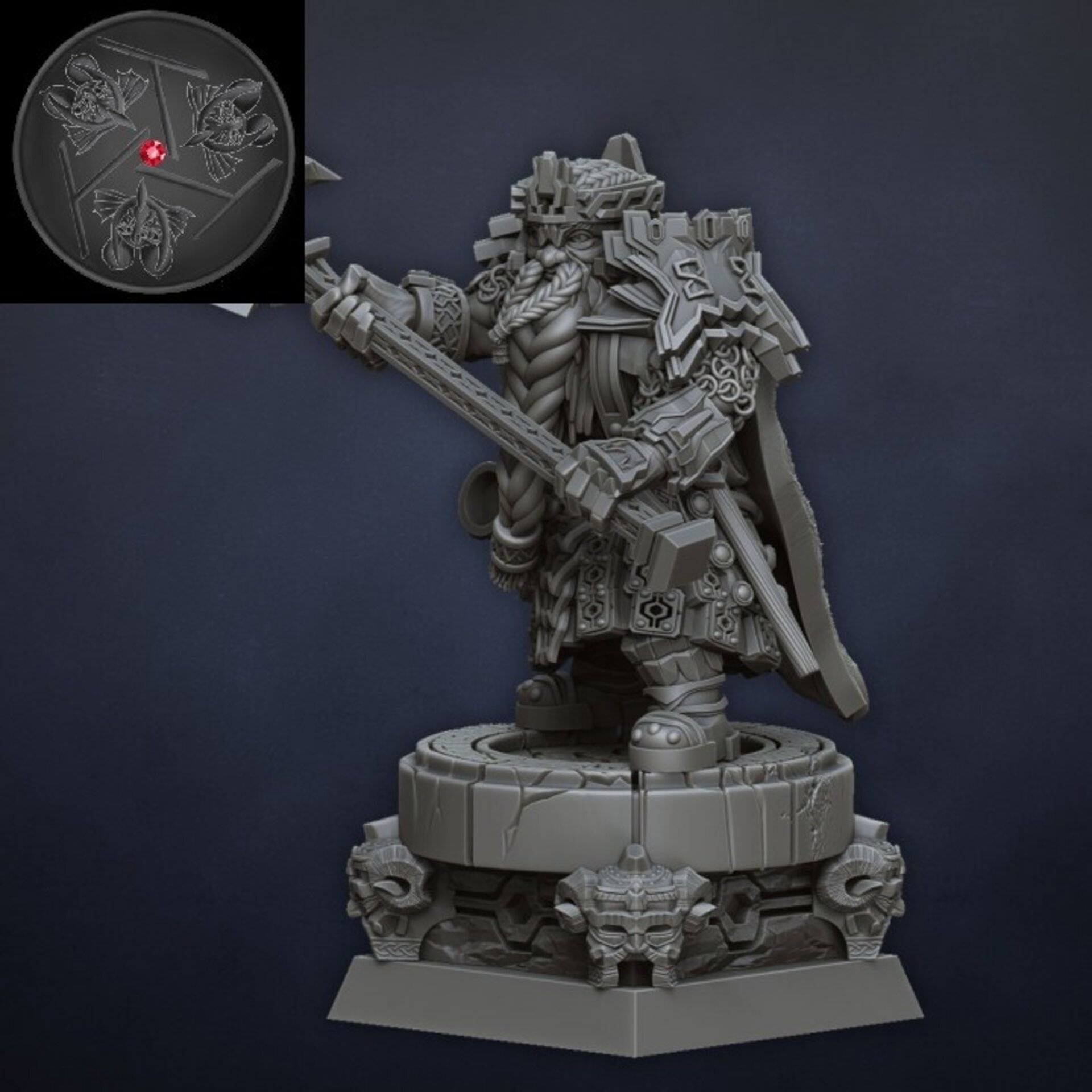 Dwarf Hero (dragons lake) dwarfs - wargames - resin miniatures - 28 mm - 3