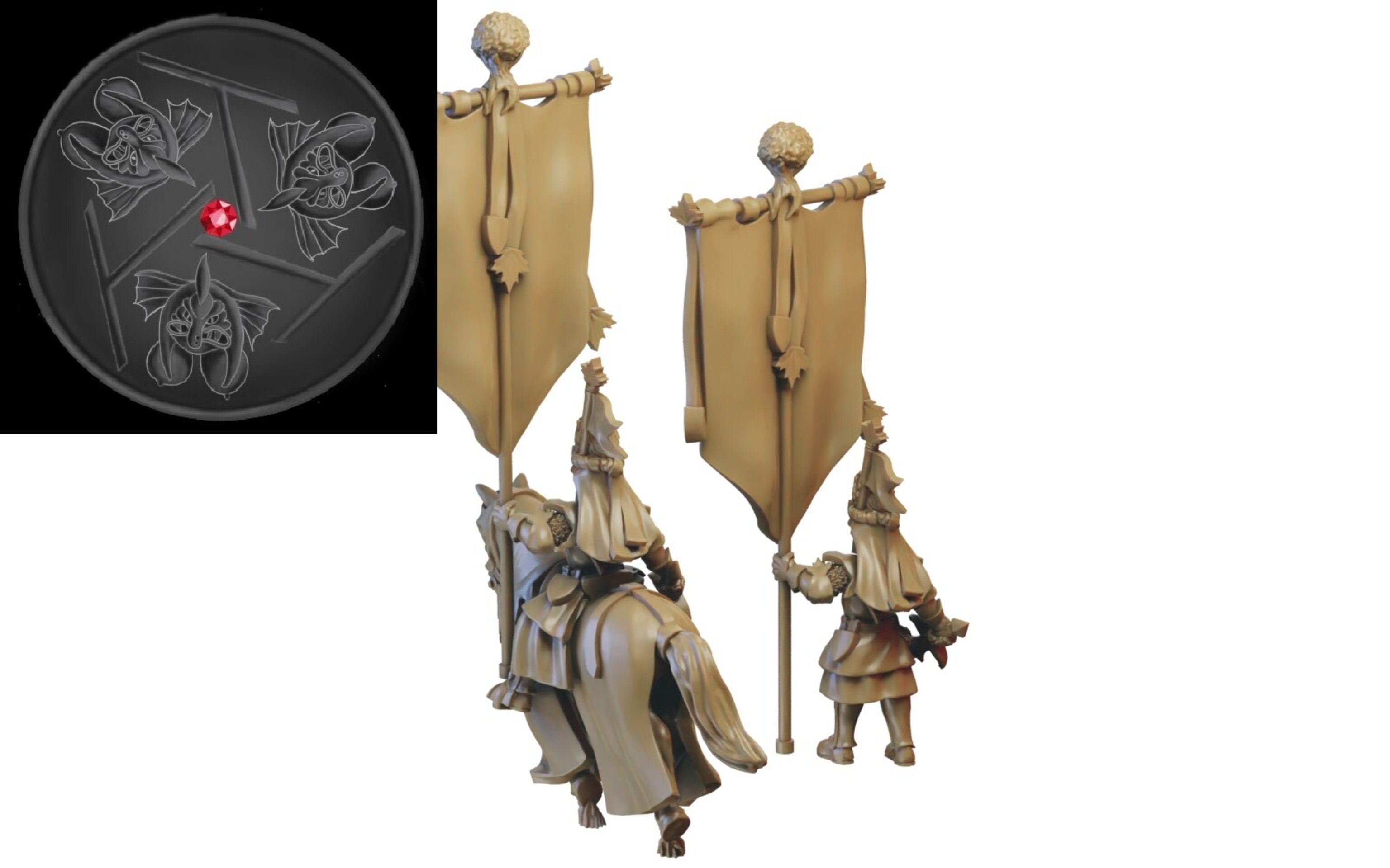 Battle Standard Bearer (ilhadiel) bretonnia - wargames - resin miniatures - 28 m - 2