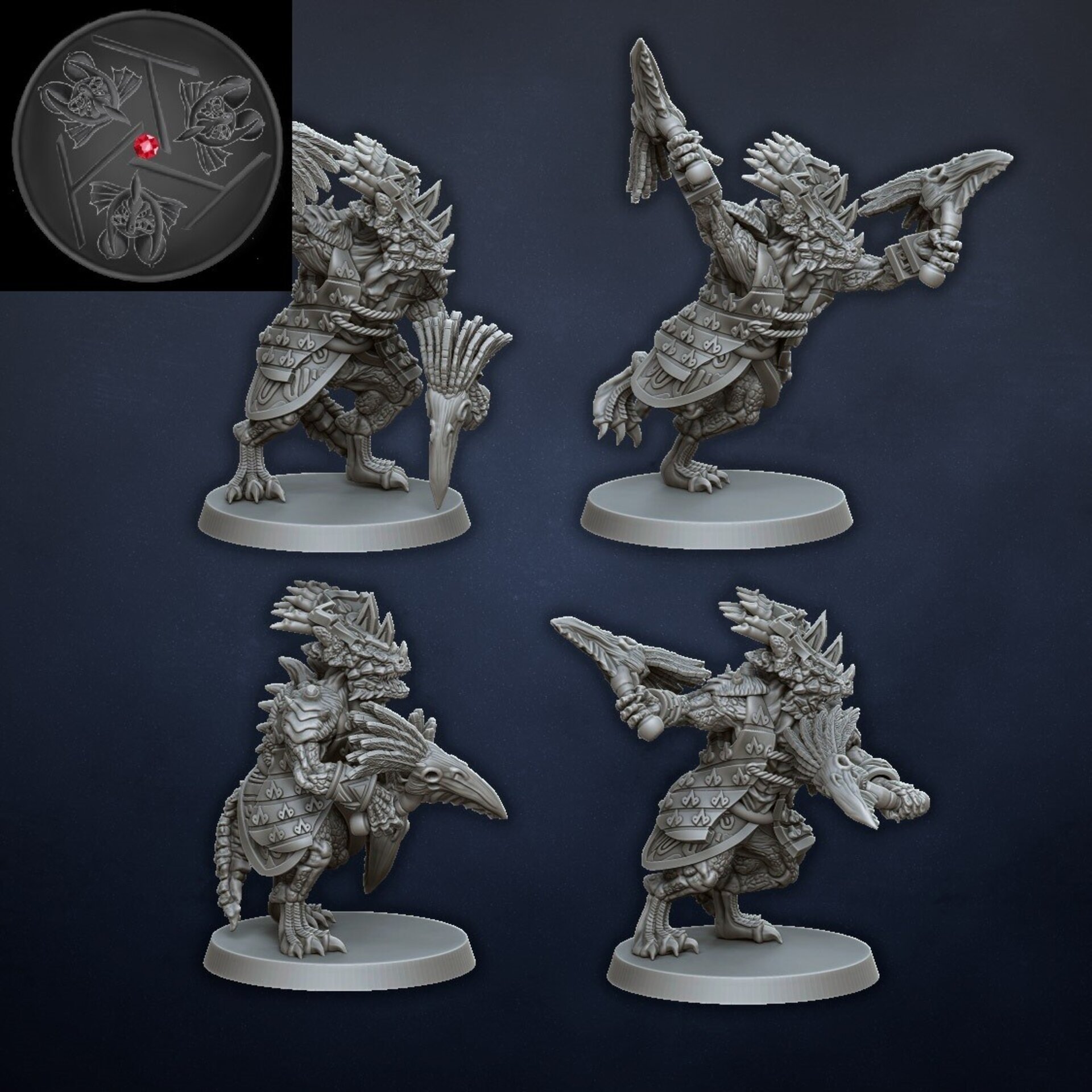 Saurus (dragons lake) lizardmen - wargames - resin miniatures - 28 mm - 4