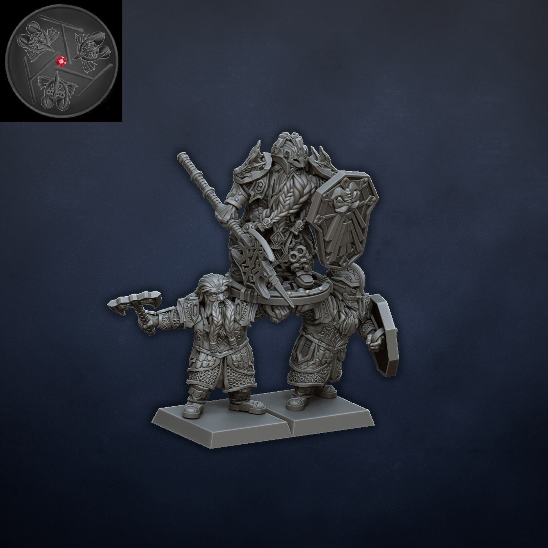 Dwarf Hero (dragons lake) dwarfs - wargames - resin miniatures - 28 mm - 9