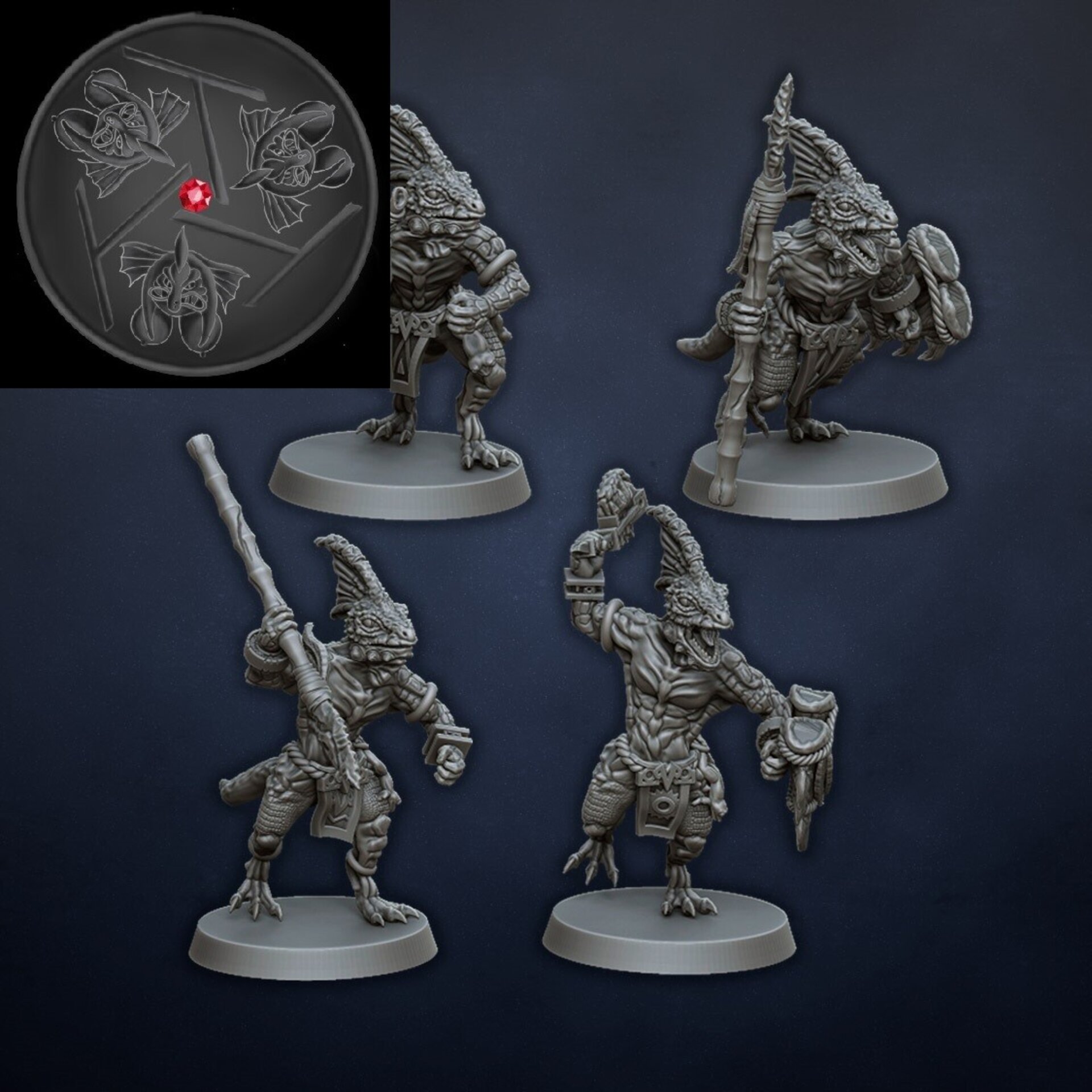 Skinks (dragons lake) lizardmen - wargames - resin miniatures - 28 mm - 3