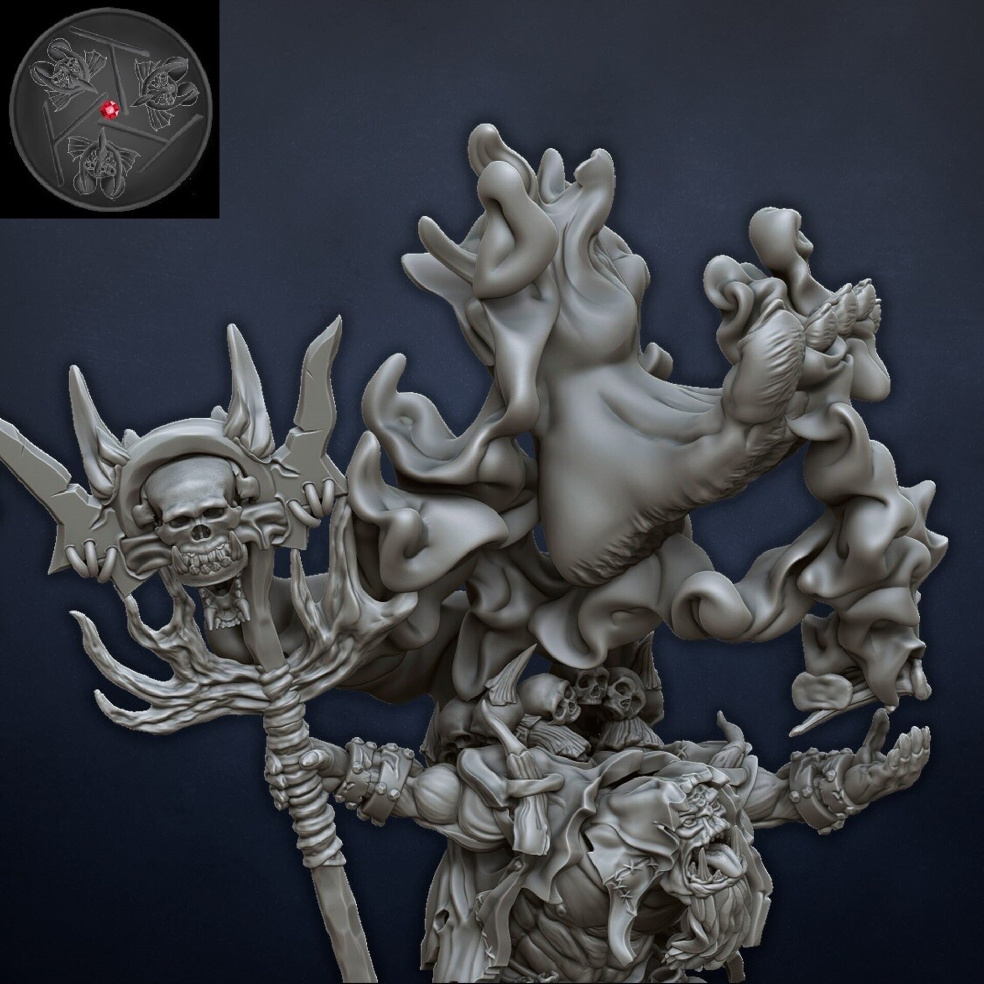 Orc Shaman on foot (dragons lake) orcs & goblins - resin miniatures - 28 mm - 3