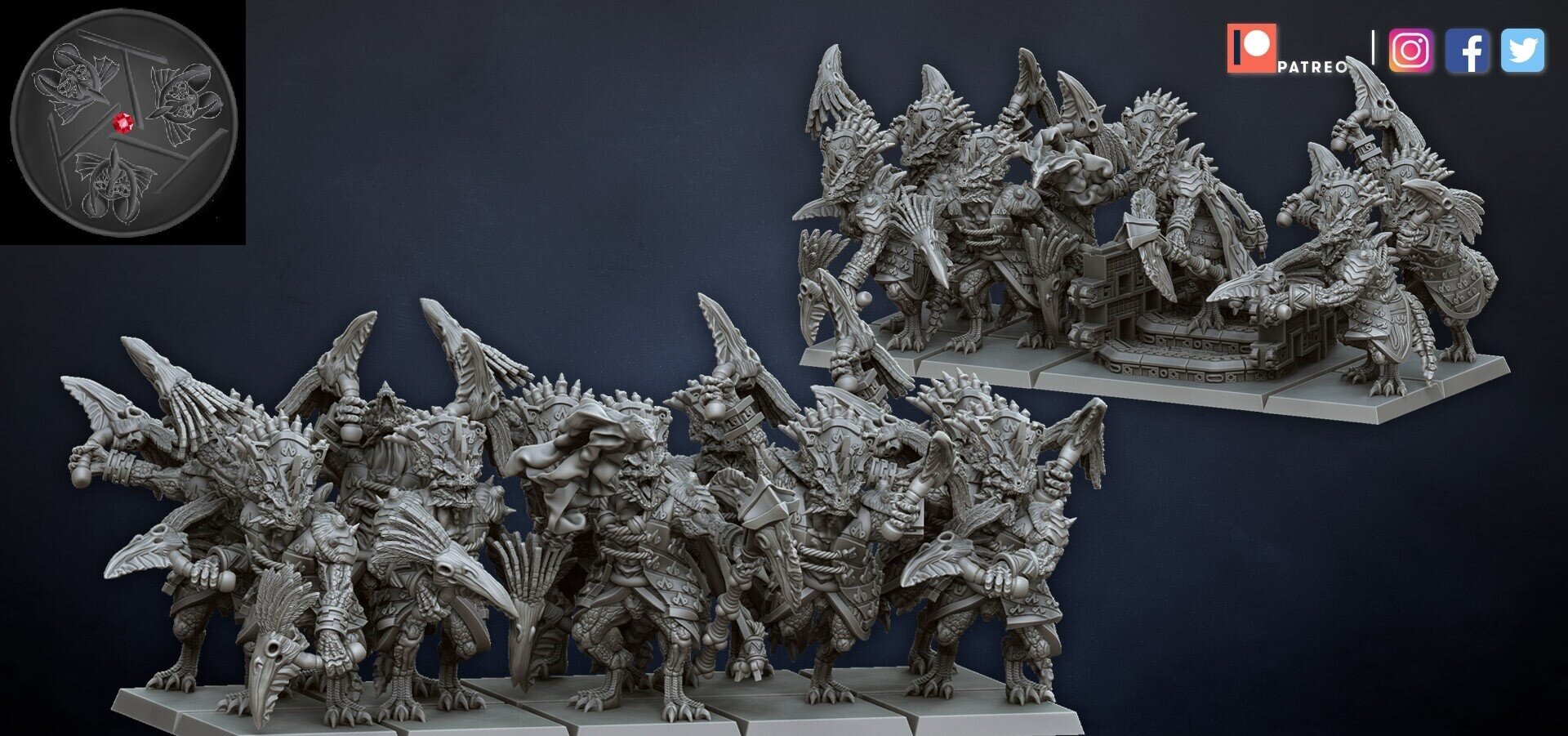 Saurus (dragons lake) lizardmen - wargames - resin miniatures - 28 mm - 5