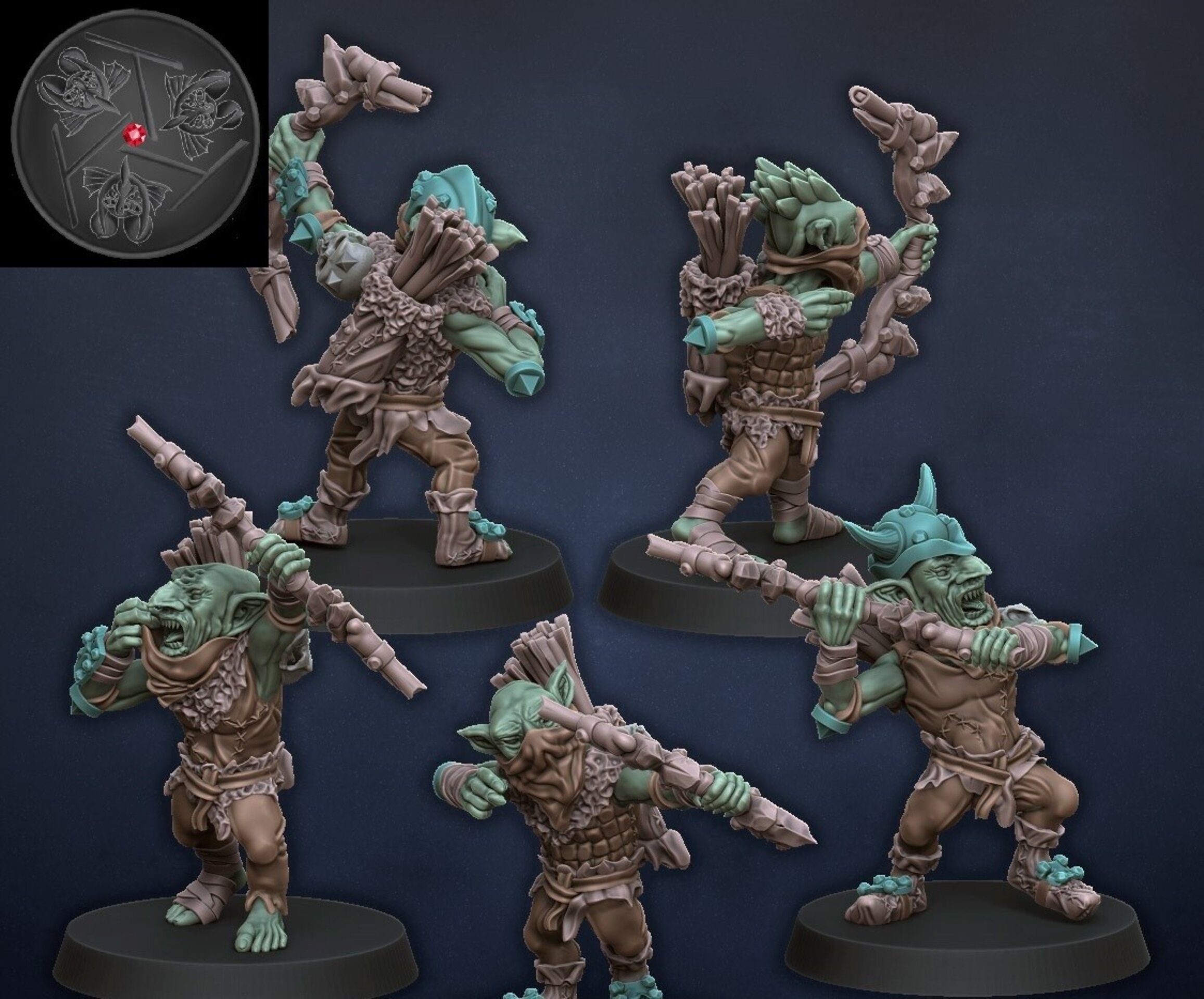 Golbins (dragons lake) orcs & goblins - wargames - resin miniatures - 28 mm - 3
