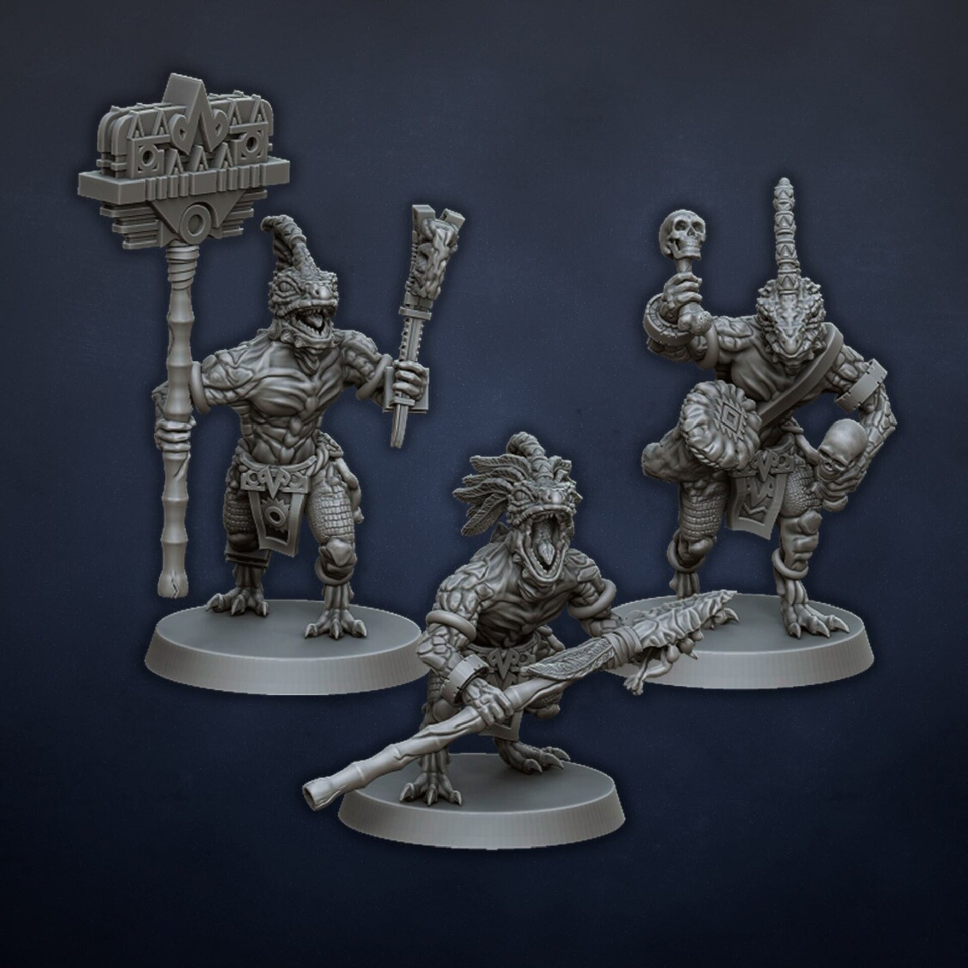 Skinks (dragons lake) lizardmen - wargames - resin miniatures - 28 mm - 6