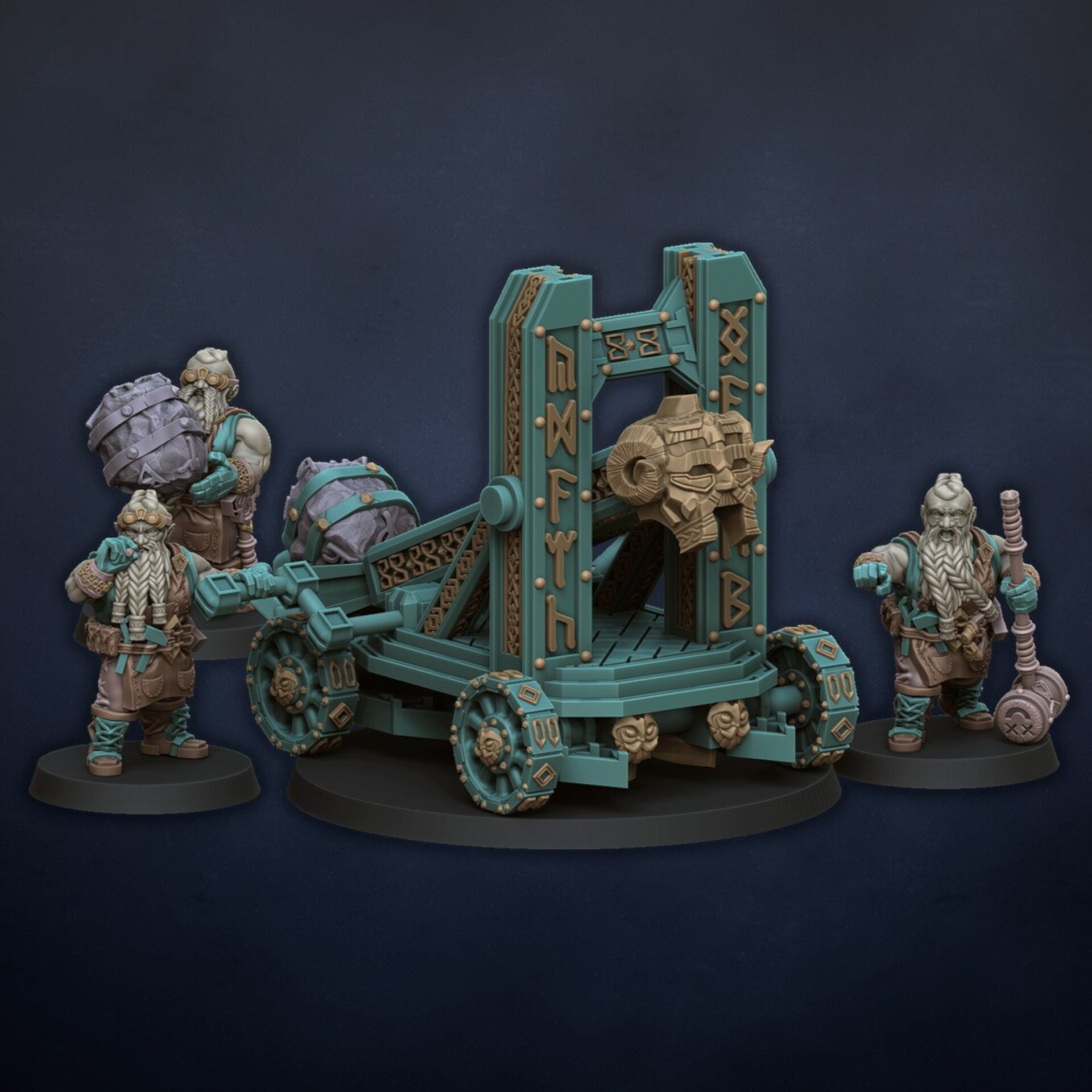 Grudge Thrower (dragons lake) dwarfs - wargames - resin miniatures - 28 mm - 1