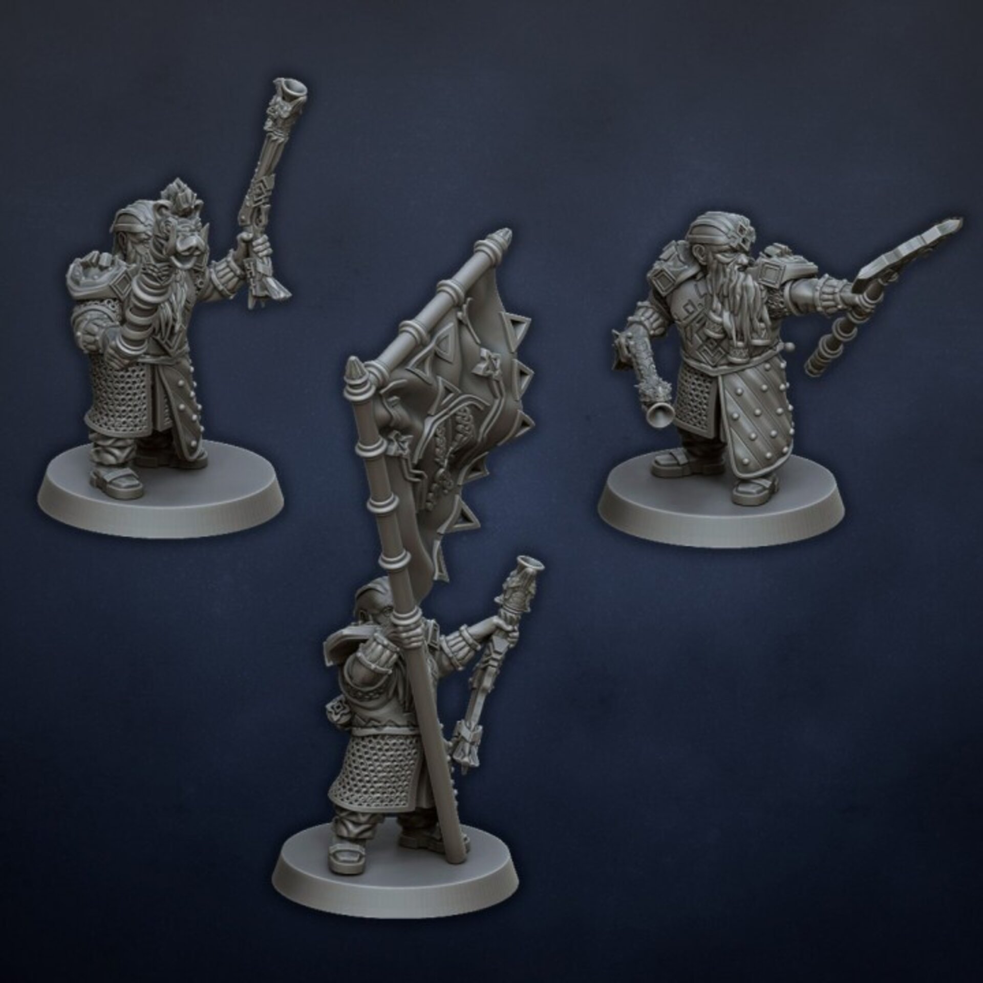 Quarrellers / Thunderers (dragons lake) dwarfs - resin miniatures - 28 mm - 5