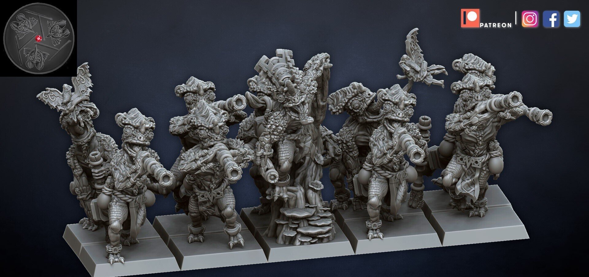 Chameleon Skinks (dragons lake) lizardmen - wargames - resin miniatures - 28 mm - 2